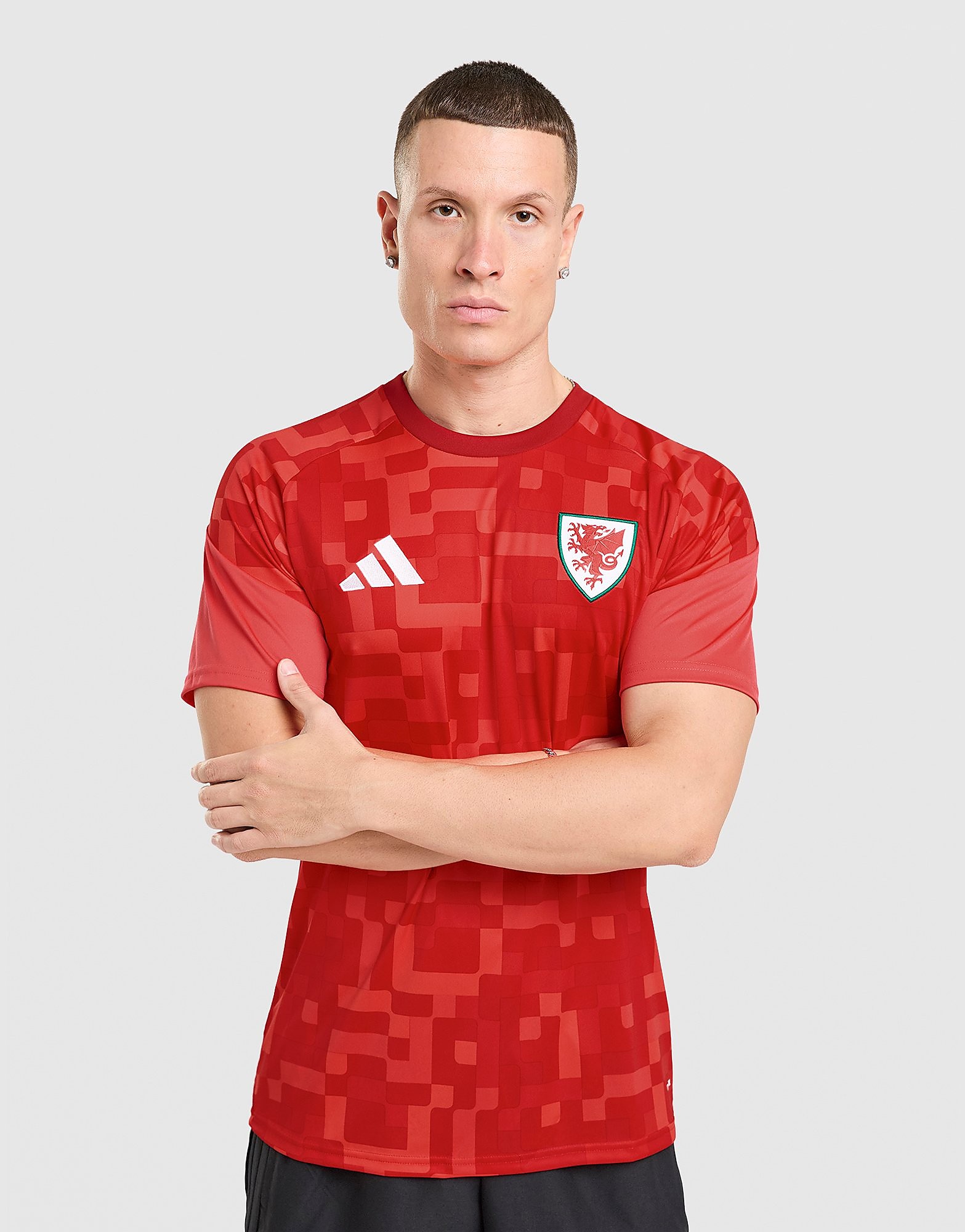 Mens Wales 2026 Home Pre Match Shirt - Rosso, rosso rosso Uomo taglia M