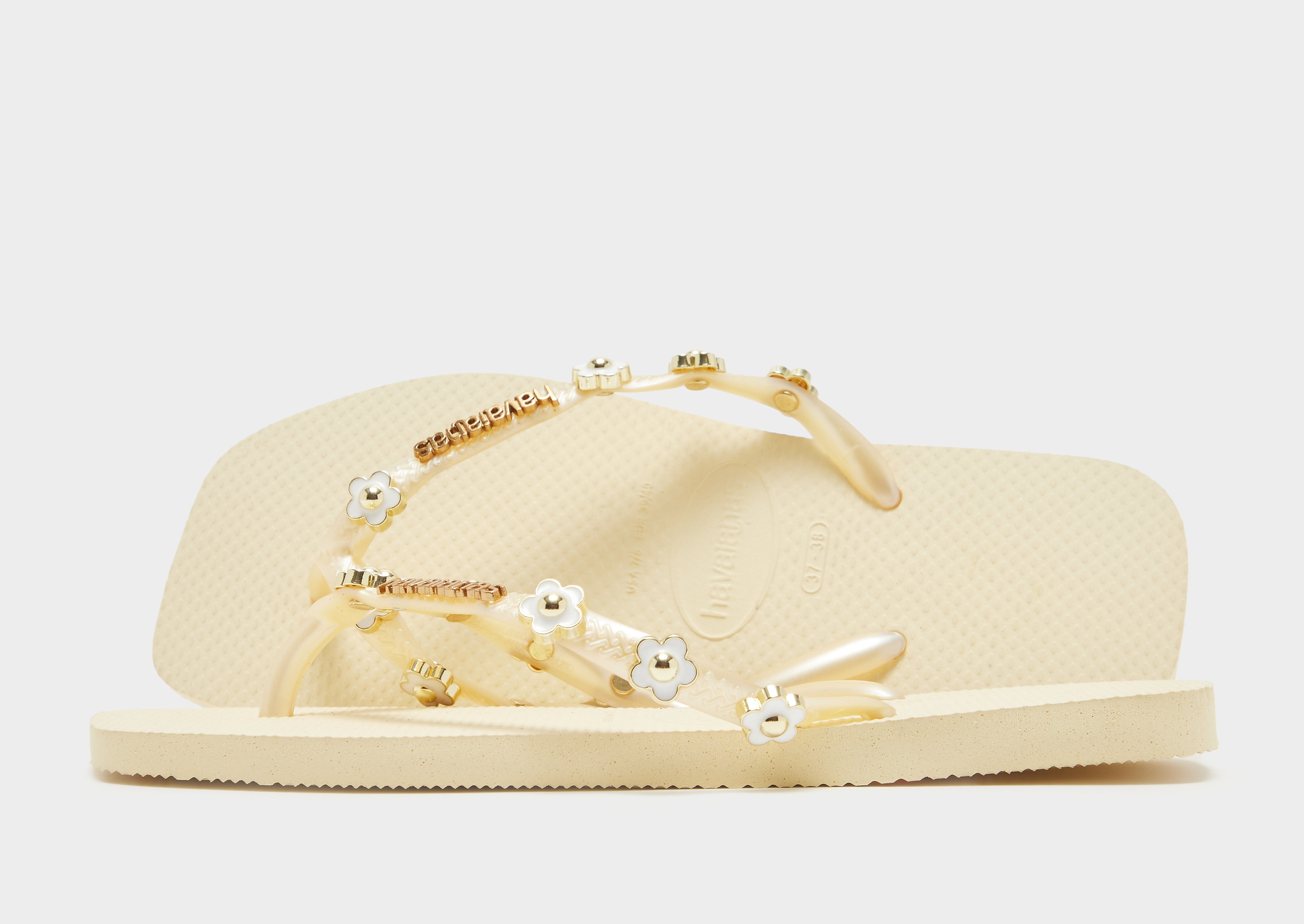 Square Stylish Flip Flops Women's - Damen, Weiss - female - Size: 39/40