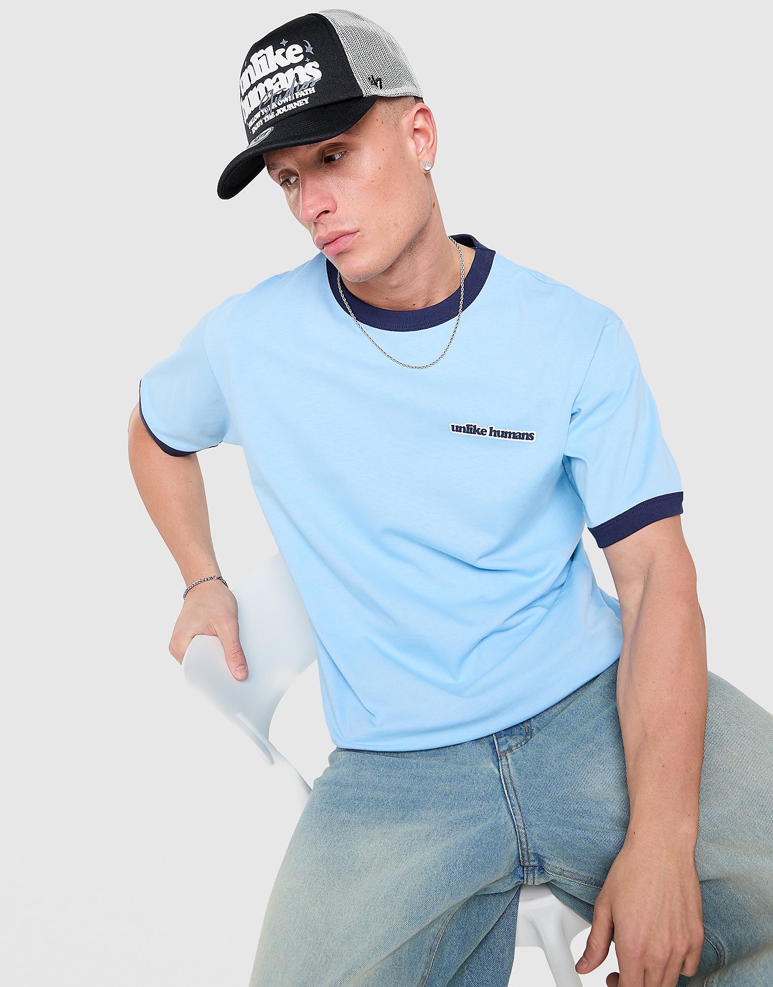 Unlike Humans Maglia Ringer Alex, blu