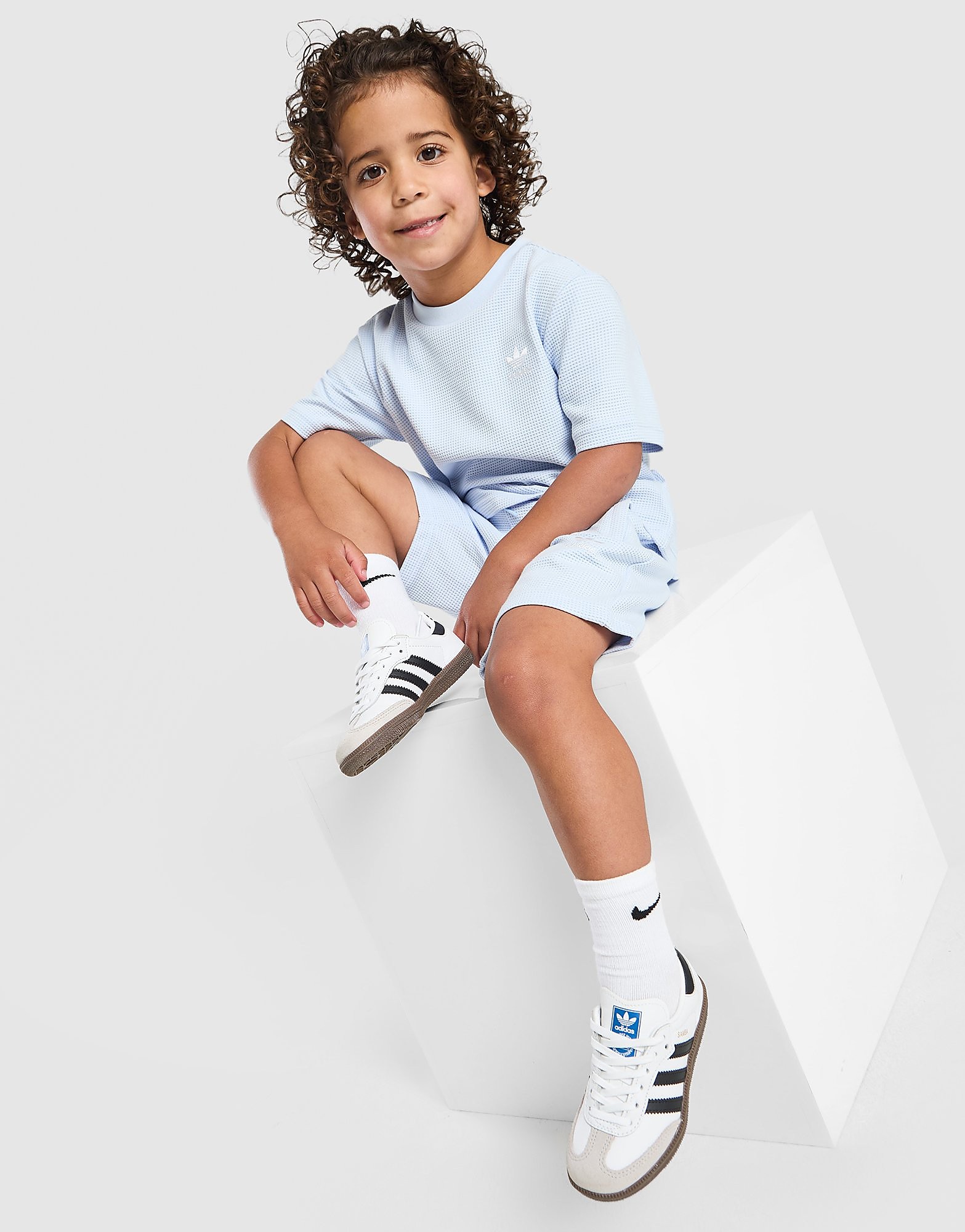 Waffle T-Shirt/Shorts Set Children - Blu, blu blu Bambino taglia 3-4Y