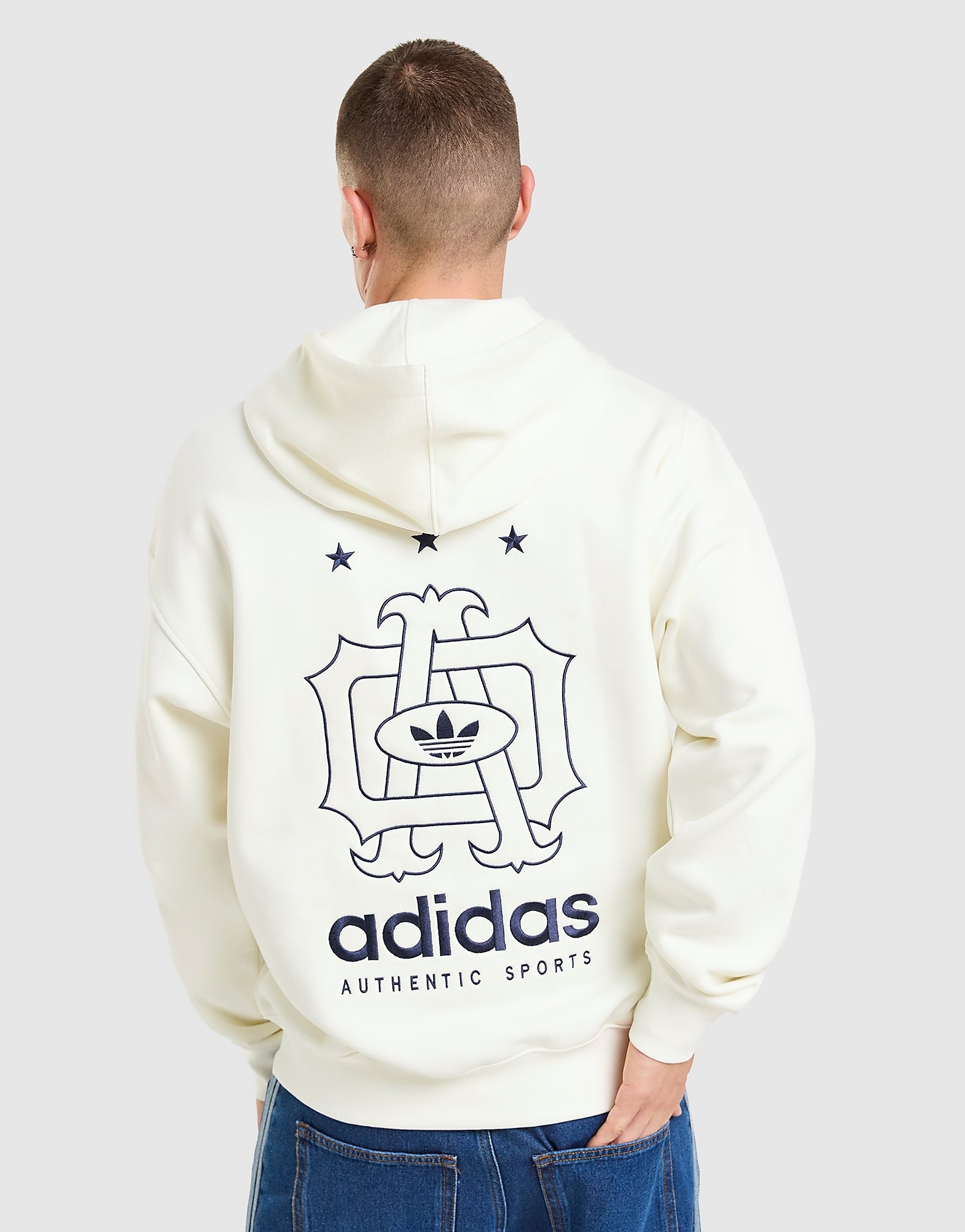 Mens Embroidered Oversized Hoodie - Bianco, bianco bianco Uomo taglia XS