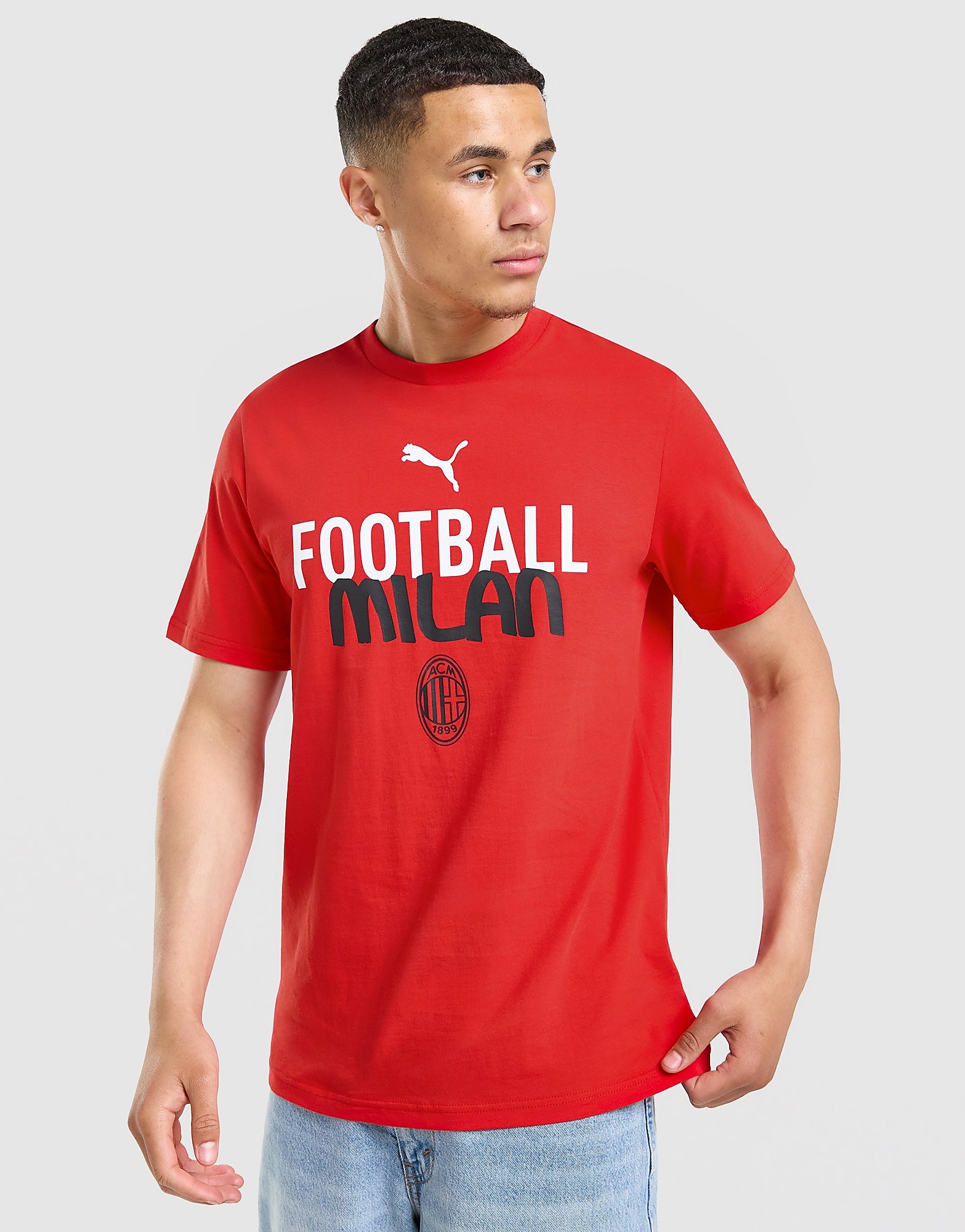 Mens AC Milan Culture T-Shirt - Rosso, rosso rosso Uomo taglia L