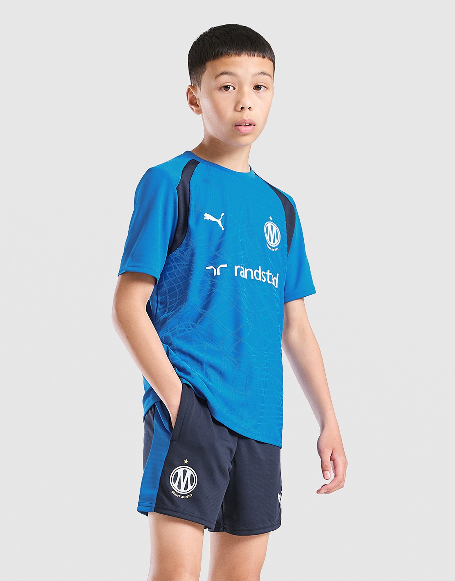 Mens Pantaloncino Allenamento Olympique Marseille Junior - Blu, blu blu Bambino taglia 15-16Y