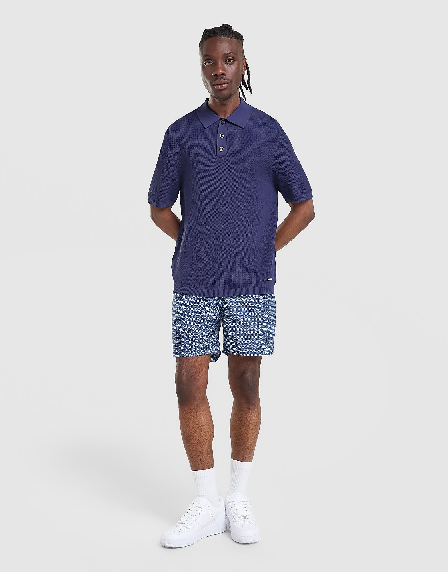 Mens Polo Knit - Blu, blu blu Uomo taglia XXL