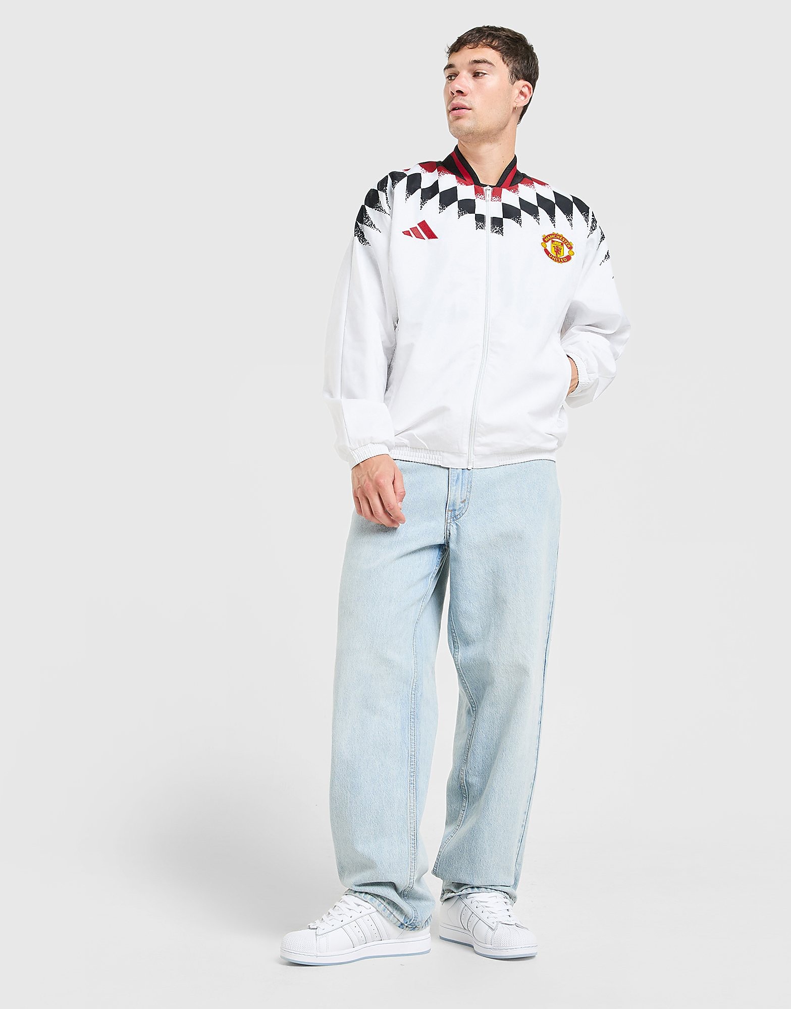 adidas Manchester United FC Stadium Track Top - Wit- Heren, Wit M