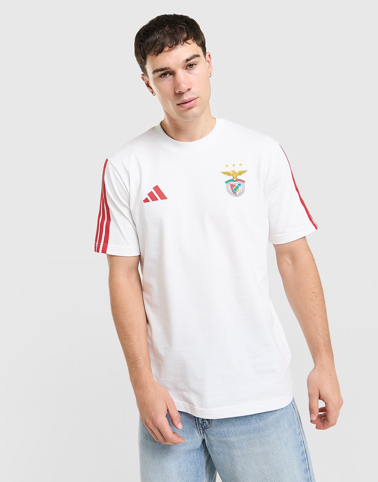 Mens Benfica DNA T-Shirt - Bianco, bianco bianco Uomo taglia S