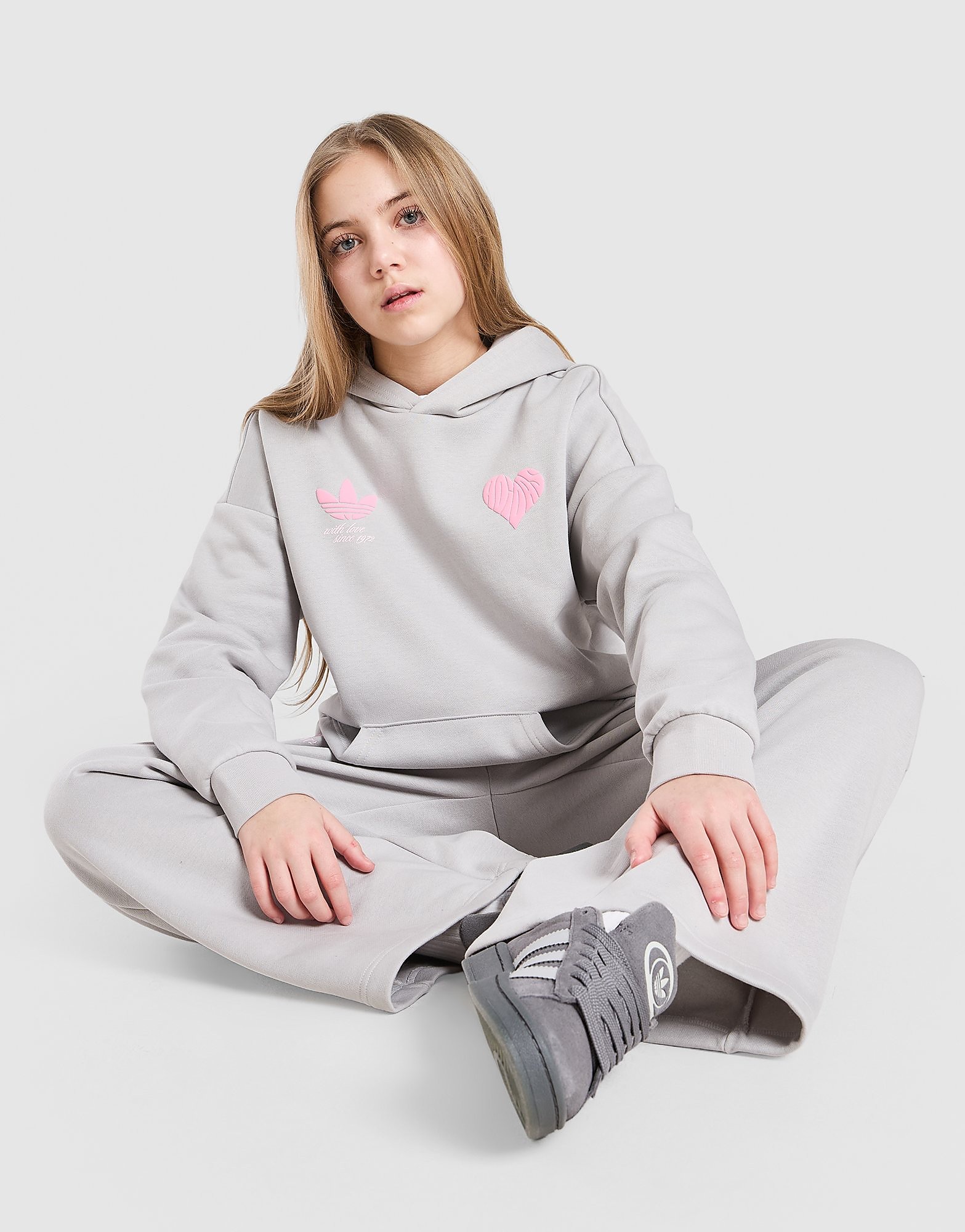 adidas Originals Girls' Heart Overhead Hoodie Junior