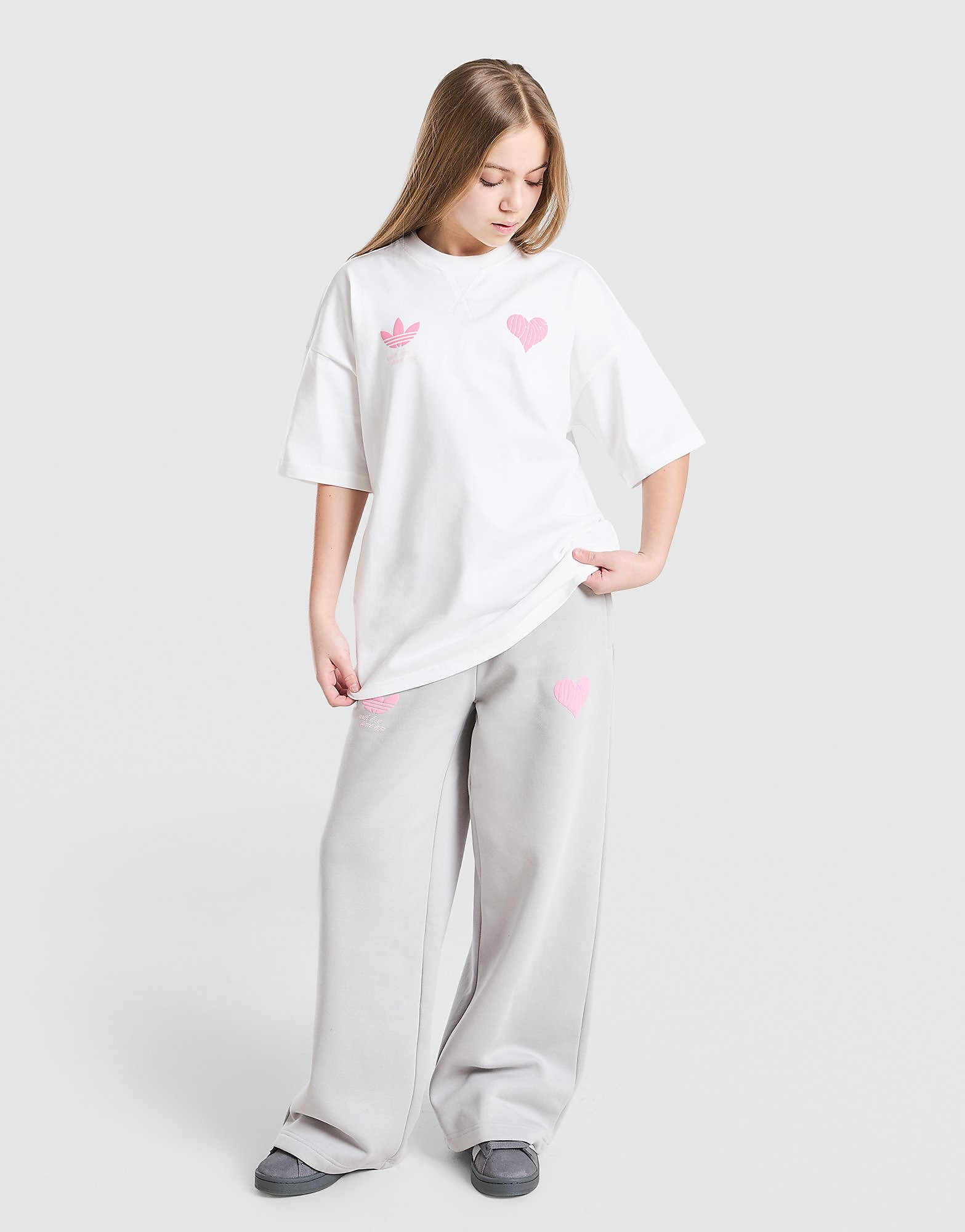 adidas Originals Girls' Repeat Heart T Shirt Junior