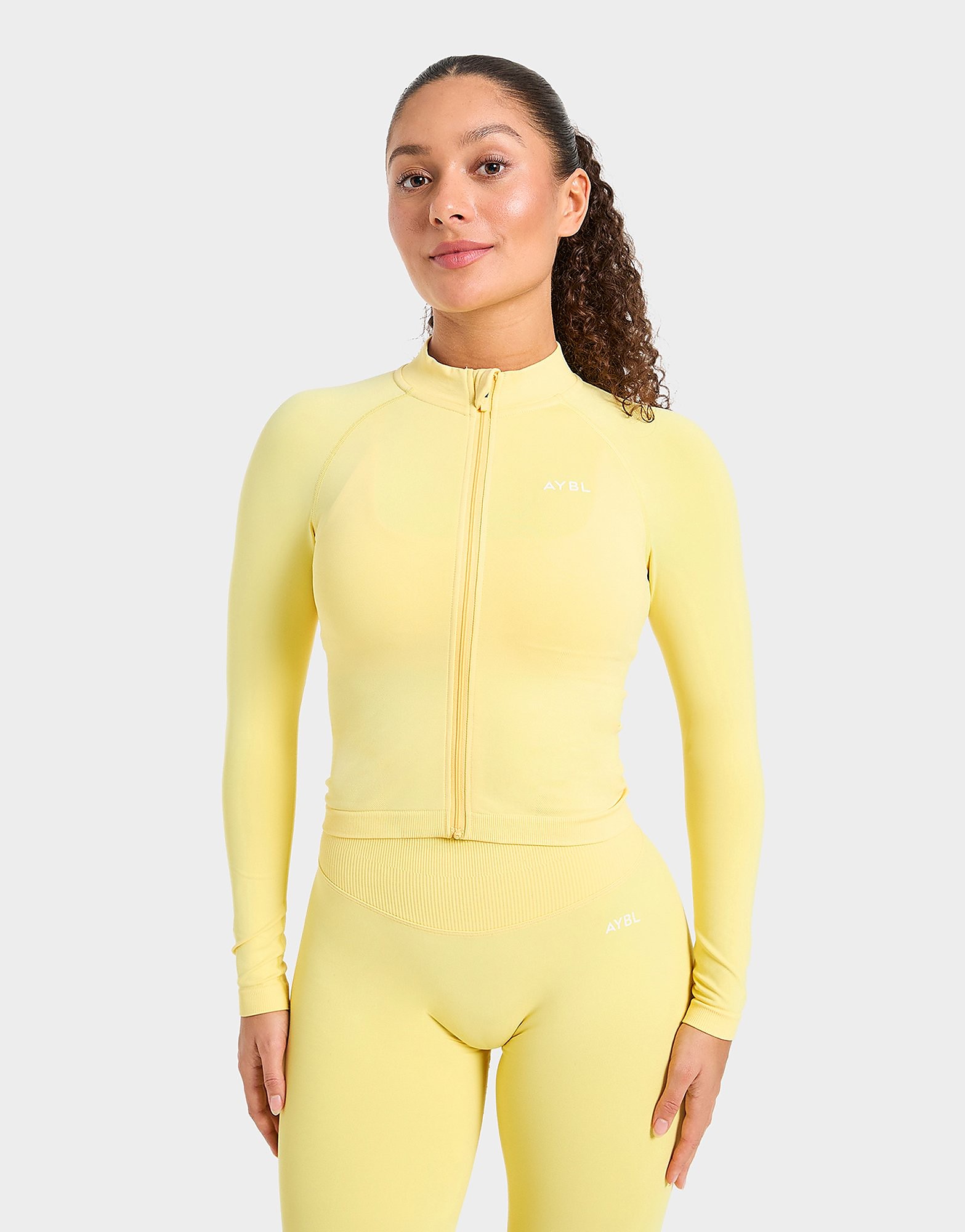 AYBL Haut zippé Enhance Seamless Jaune Jaune
