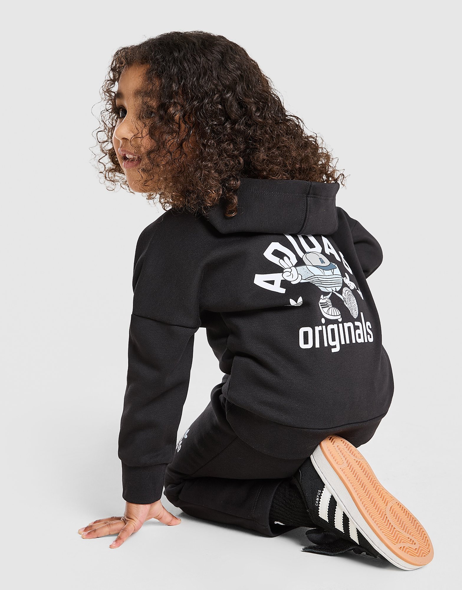 adidas Originals Treffy Overhead Hooded Tracksuit Infant, nero