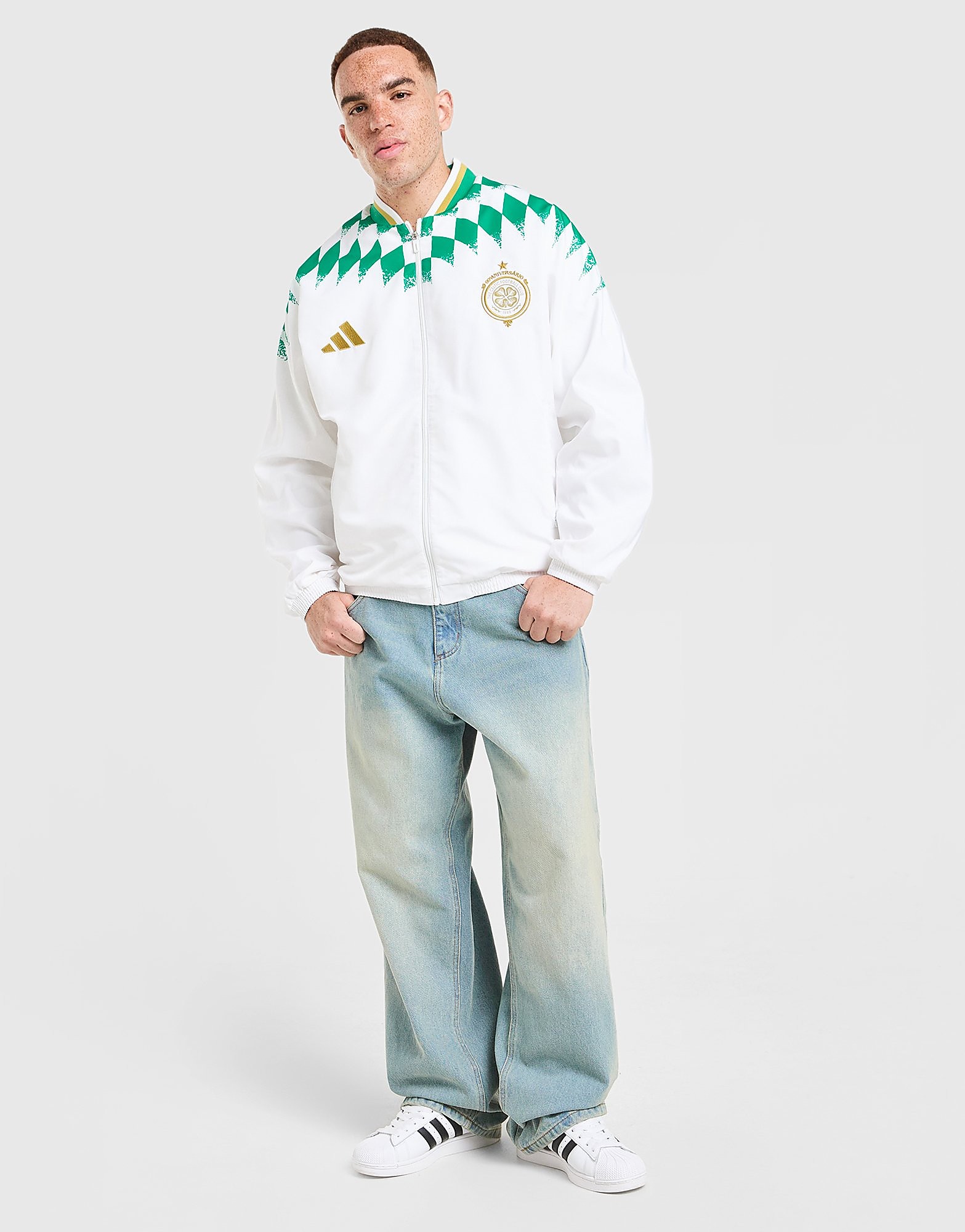adidas Celtic FC Stadium Track Top - Wit- Heren, Wit