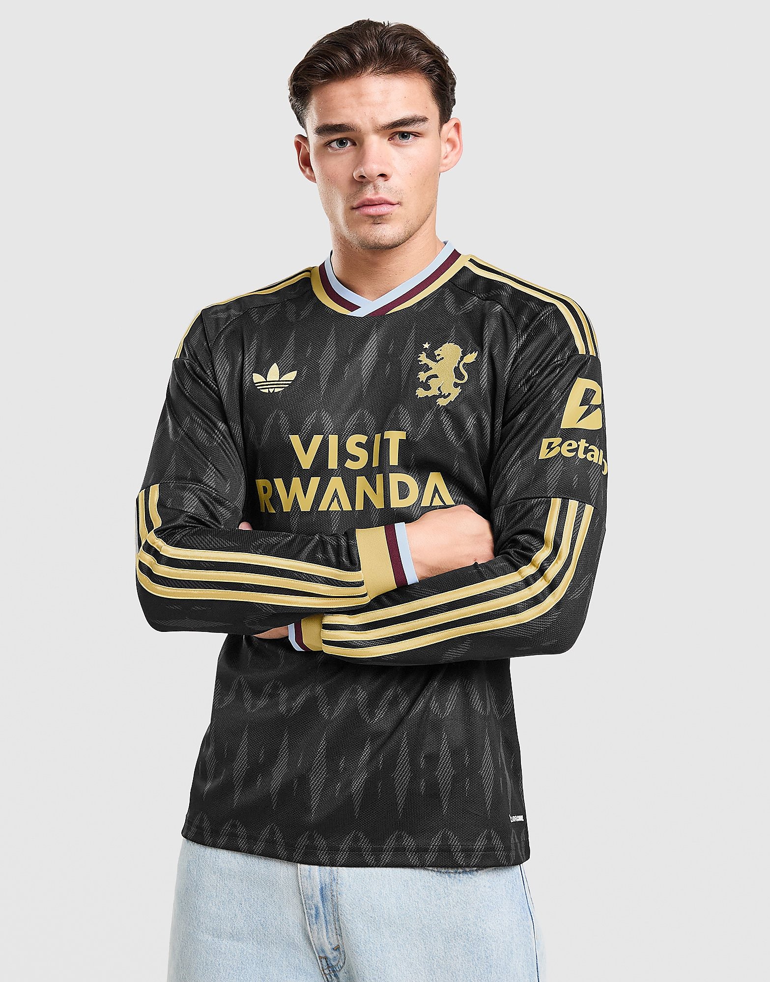 adidas Originals Aston Villa FC 2026/27 Long Sleeve Away Shirt - Zwart- Heren, Zwart