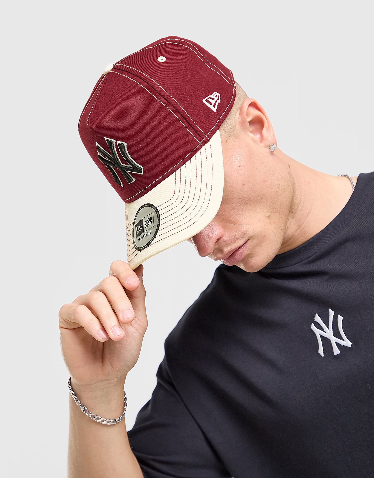 MLB New York Yankees Contrast Stitch A-Frame Cap - Damen, Rot - female - Size: One Size