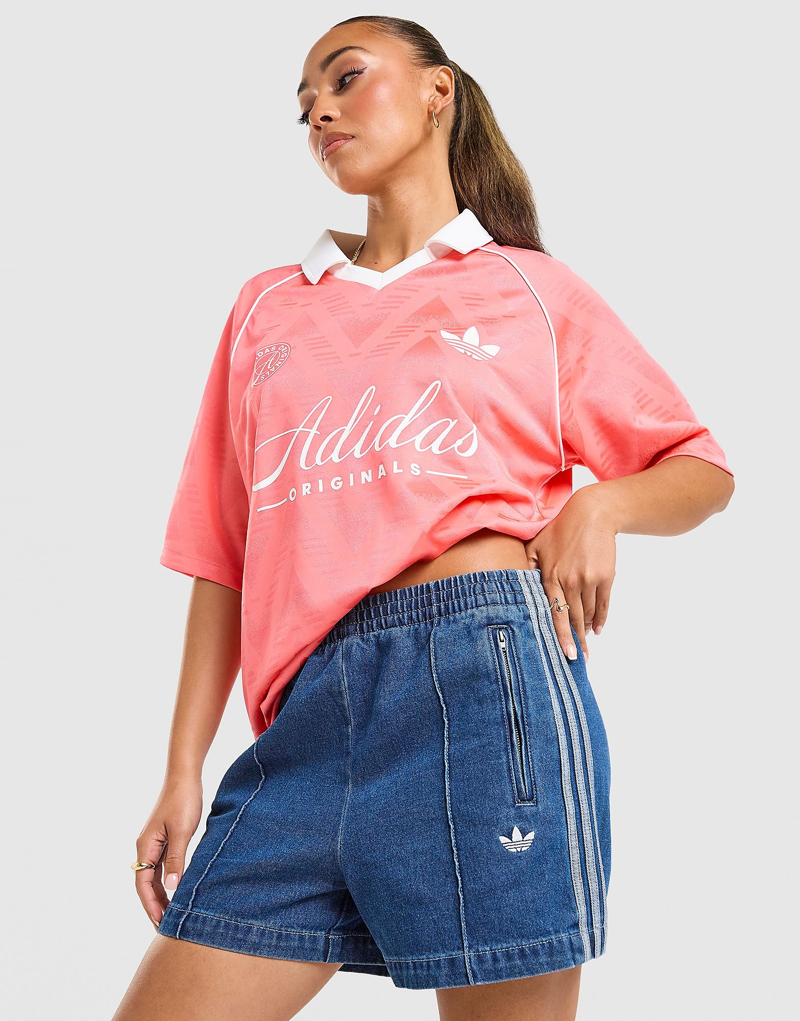 Womens Maglia Script Football Collar - Rosso, rosso rosso Donna taglia M