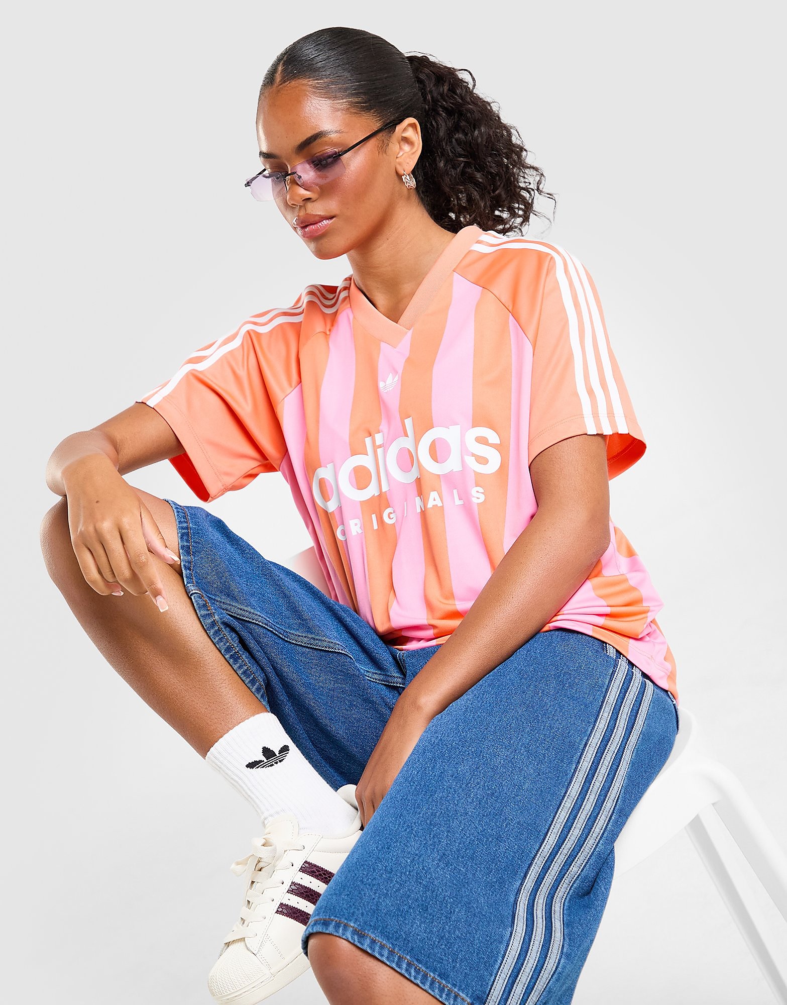 Stripe Football Jersey - Damen, Rosa - female - Size: S