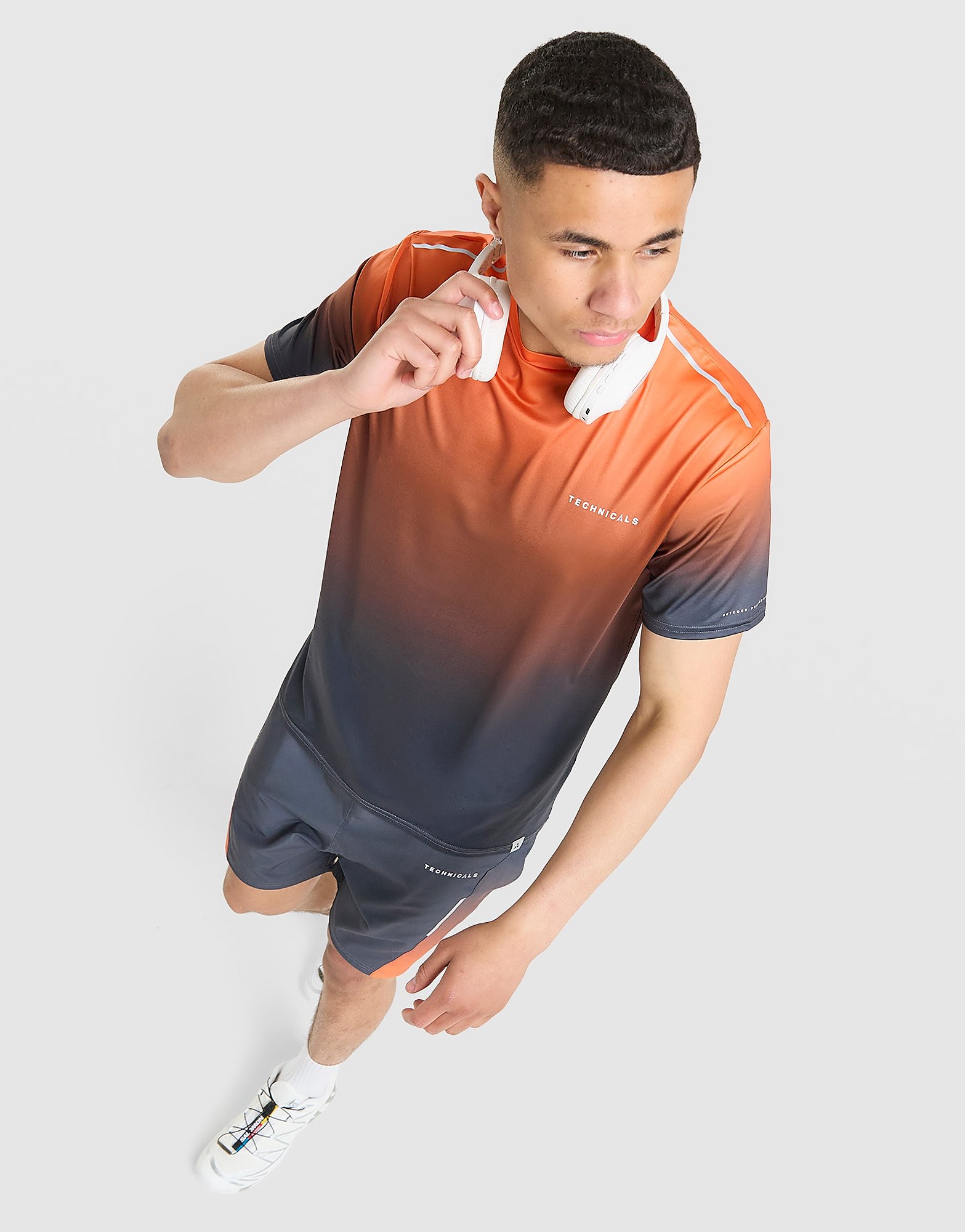 Lotus T-Shirt/Shorts Set - Herren, Orange - male - Size: M
