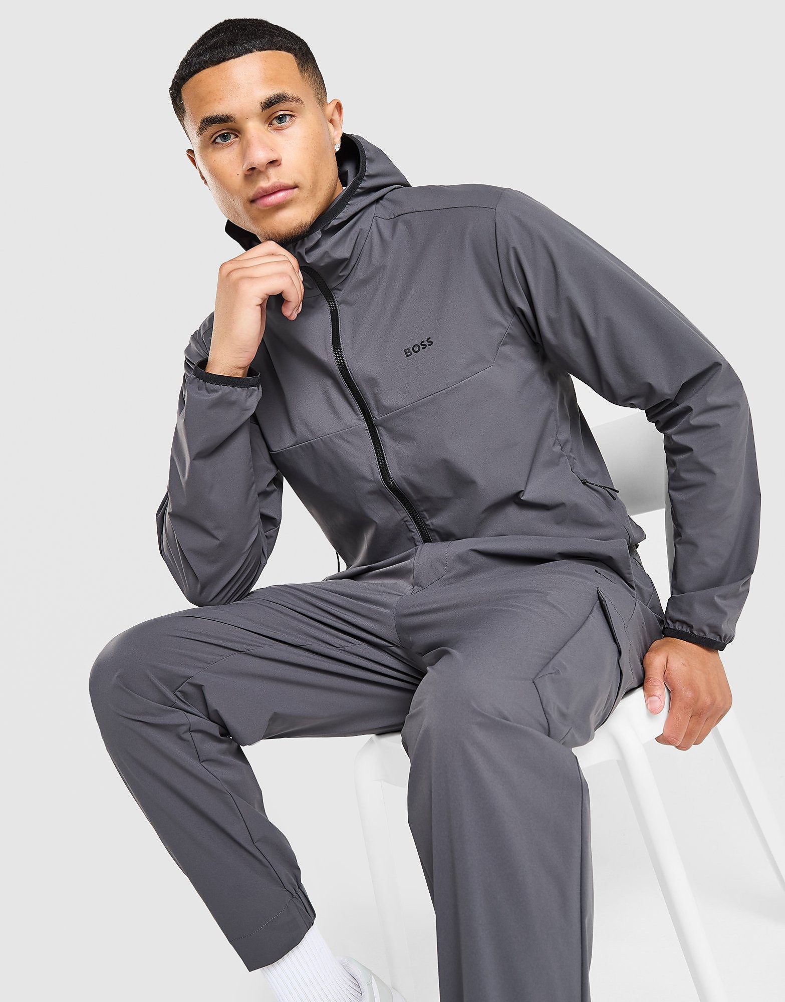 BOSS Woven Jacket - Grijs- Heren, Grijs L