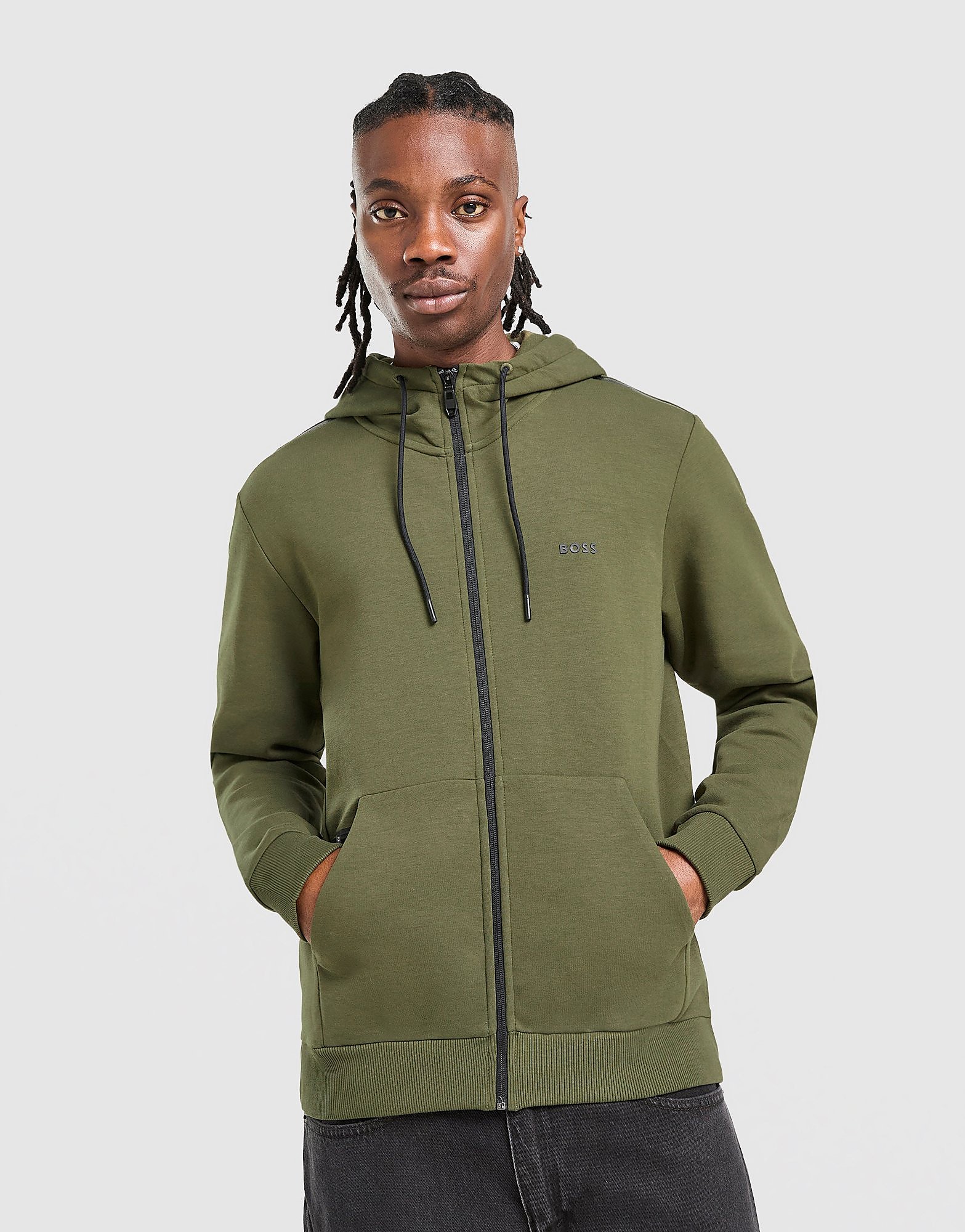 BOSS Saggy Full Zip Hoodie - Groen- Heren, Groen