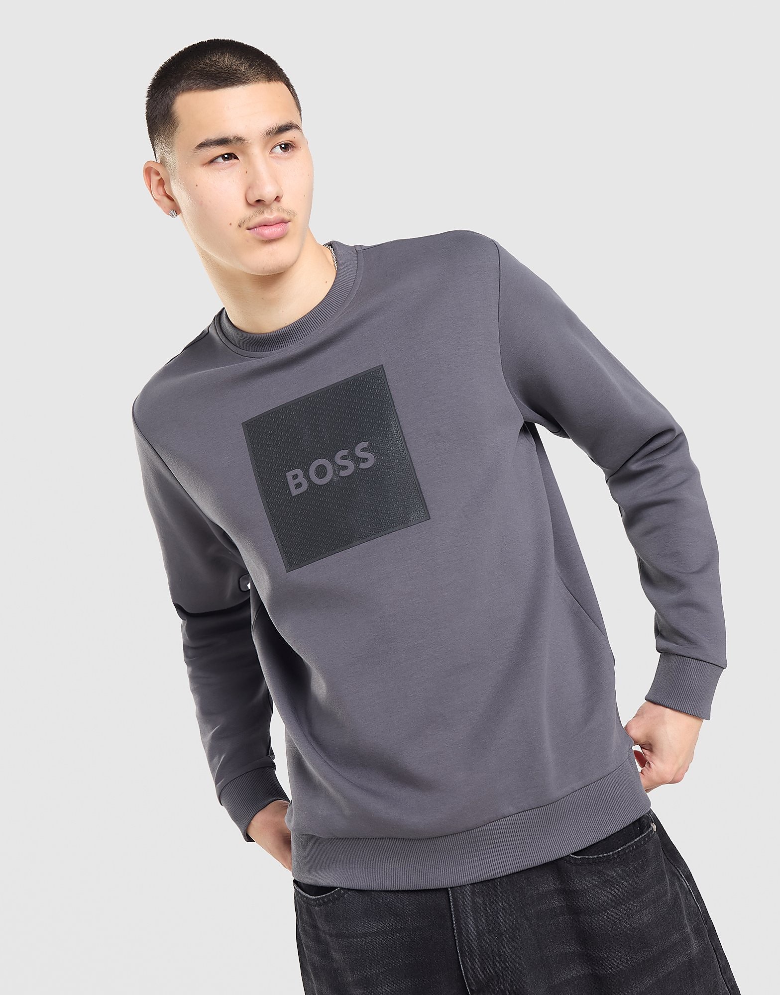 BOSS Salbo Crew Sweatshirt - Grijs- Heren, Grijs