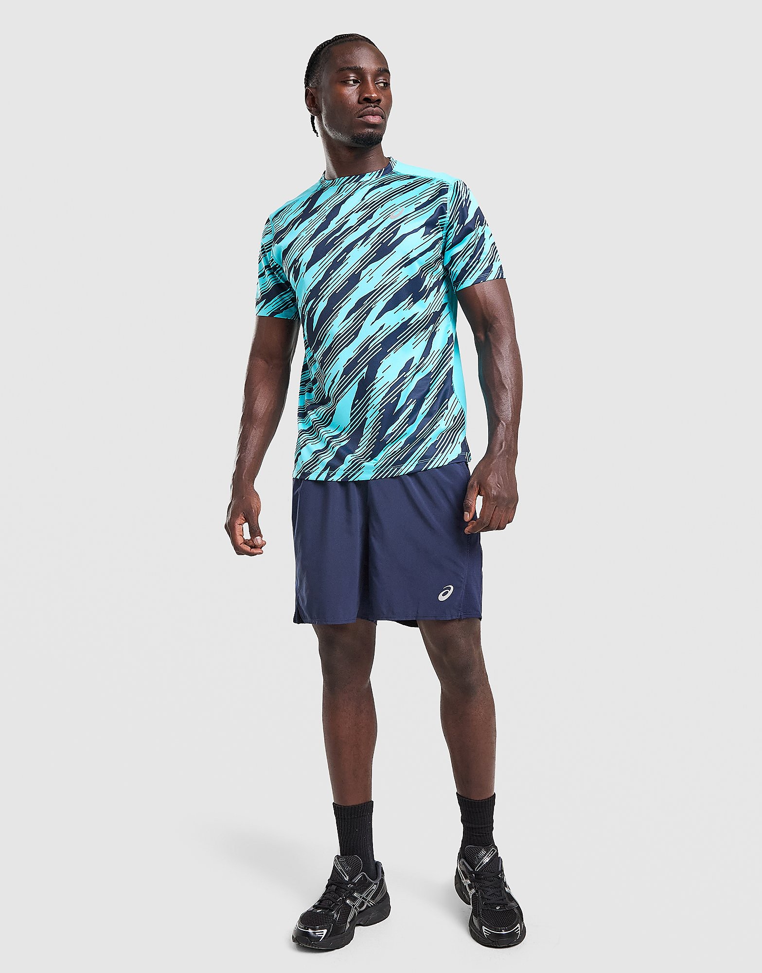 ASICS Core All Over Print T-Shirt - Blauw- Heren, Blauw