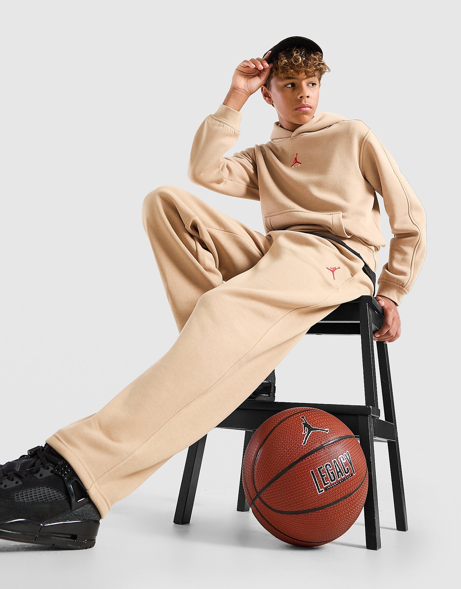 Jordan Brooklyn Open Hem Joggers Junior Beige Kind Beige
