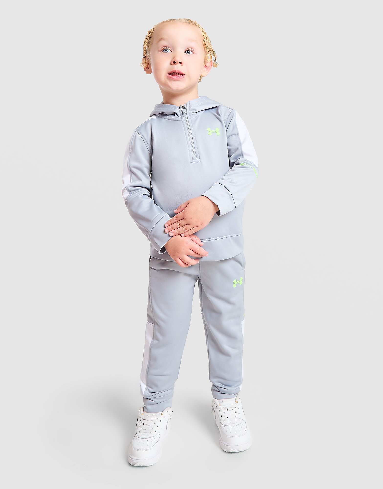 Under Armour Poly Colour Block 1 4 Zip Tracksuit Infant Grijs Kind Grijs