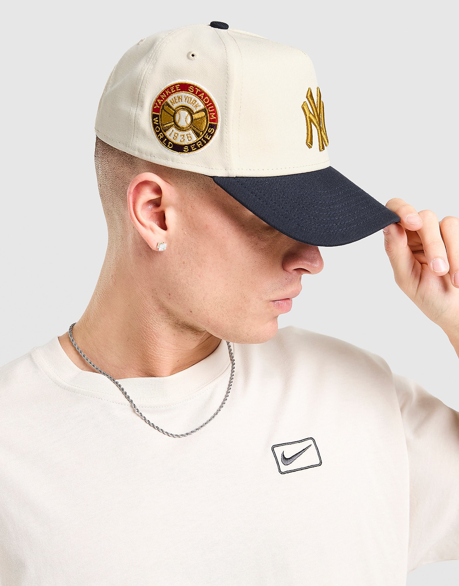 New Era Cappellino MLB New York Yankees World Series Patch 9FORTY, crema