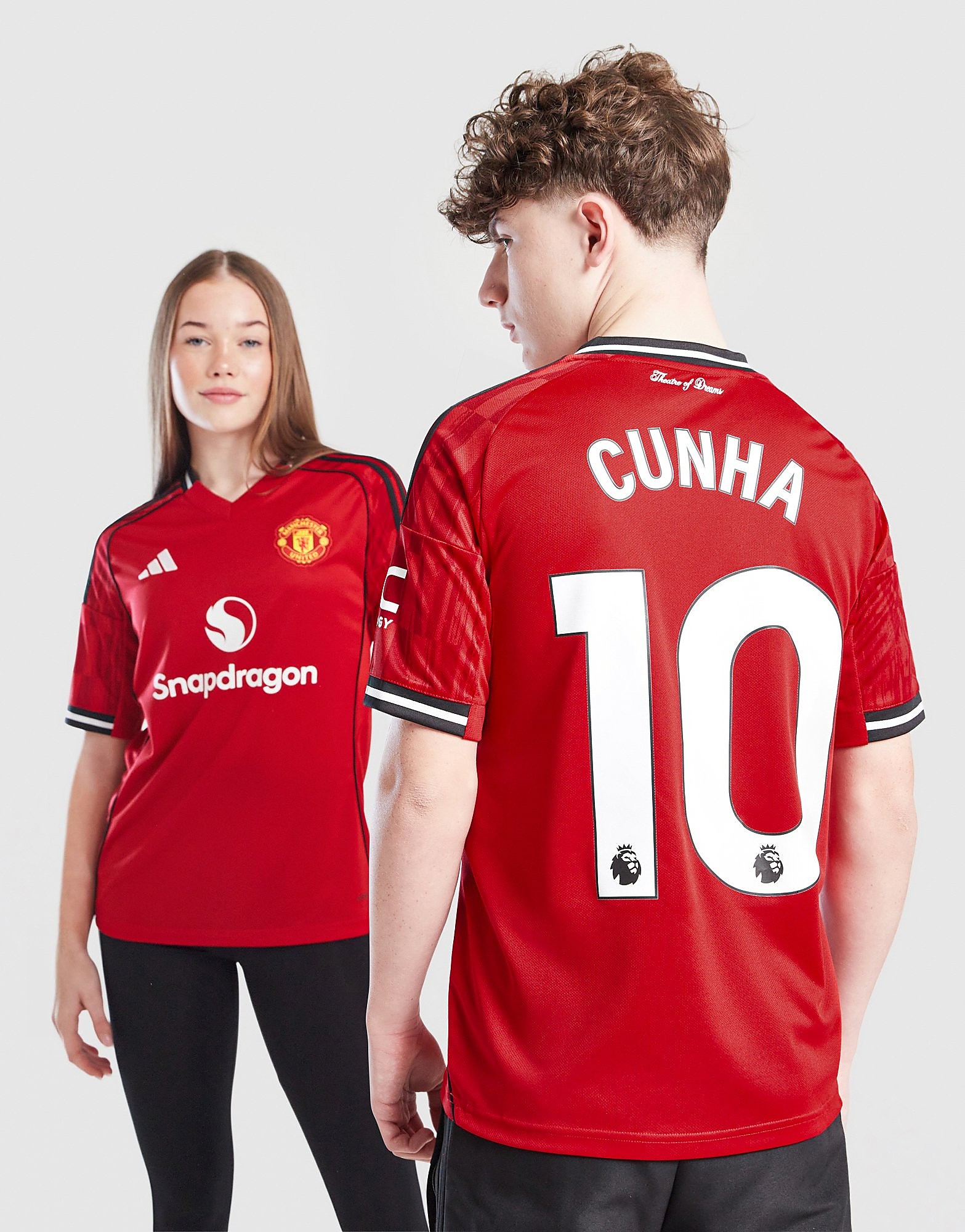 adidas Manchester United 202526 Cunha #10 Home Shirt JNR