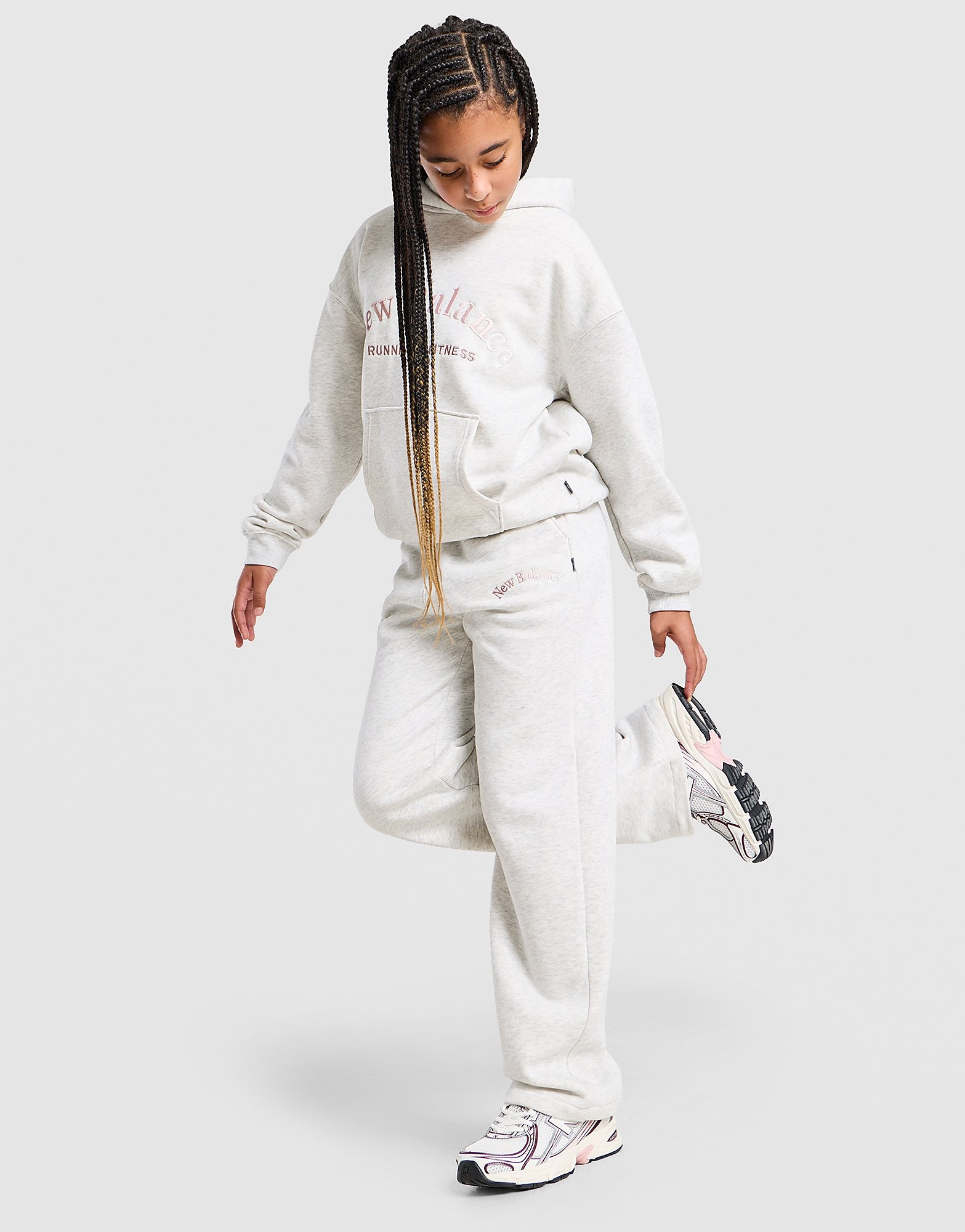 New Balance Girls' Open Hem Joggers Junior - Grijs - Kind, Grijs