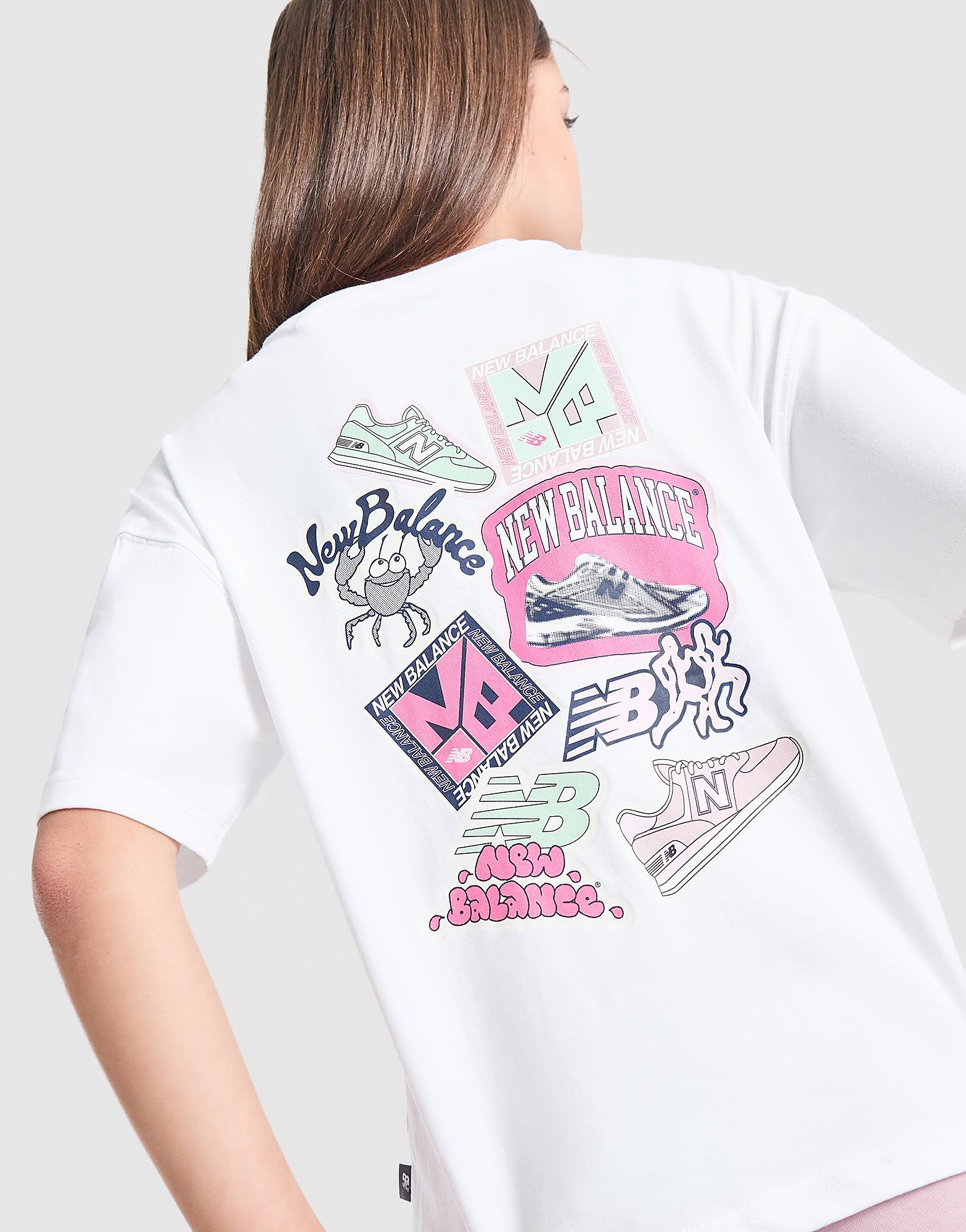 New Balance ' Sticker Graphic T-Shirt Junior Wit Kind Wit