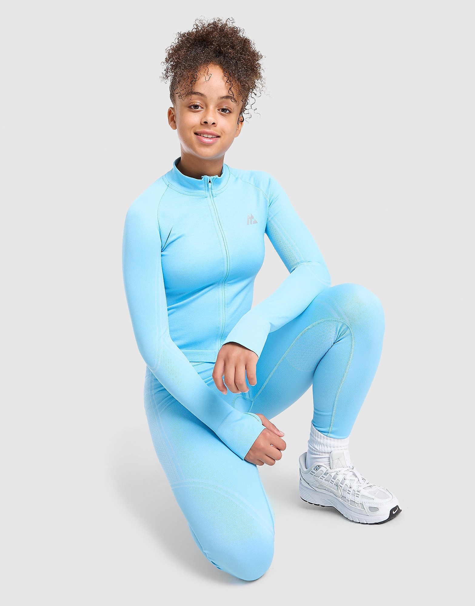 MONTIREX Girls' Harmony Seamless Full Zip Top Junior - Blauw - Kind, Blauw XS