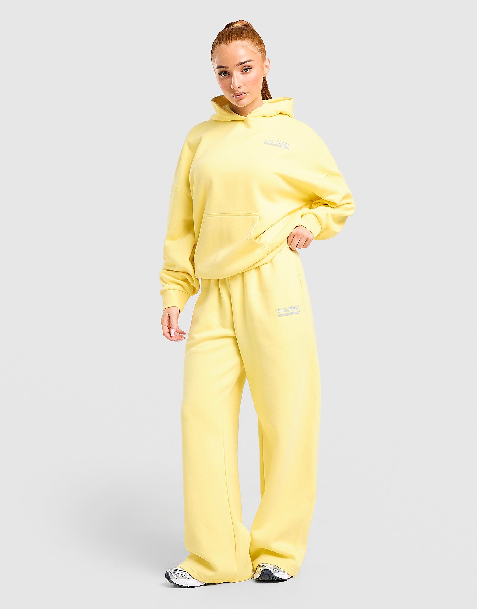 MONTIREX Sport Fleece Wide Leg Joggers - Geel- Dames, Geel XS