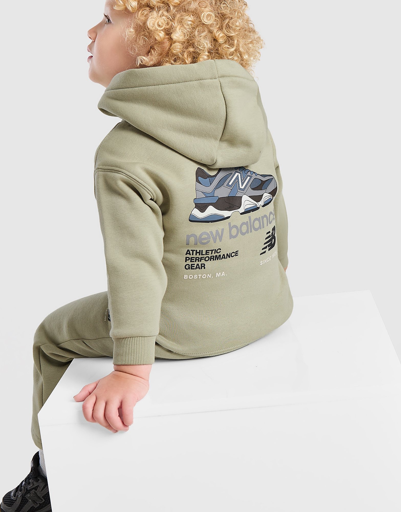 New Balance Overhead Shoe Graphic Tracksuit Infant - Groen - Kind, Groen