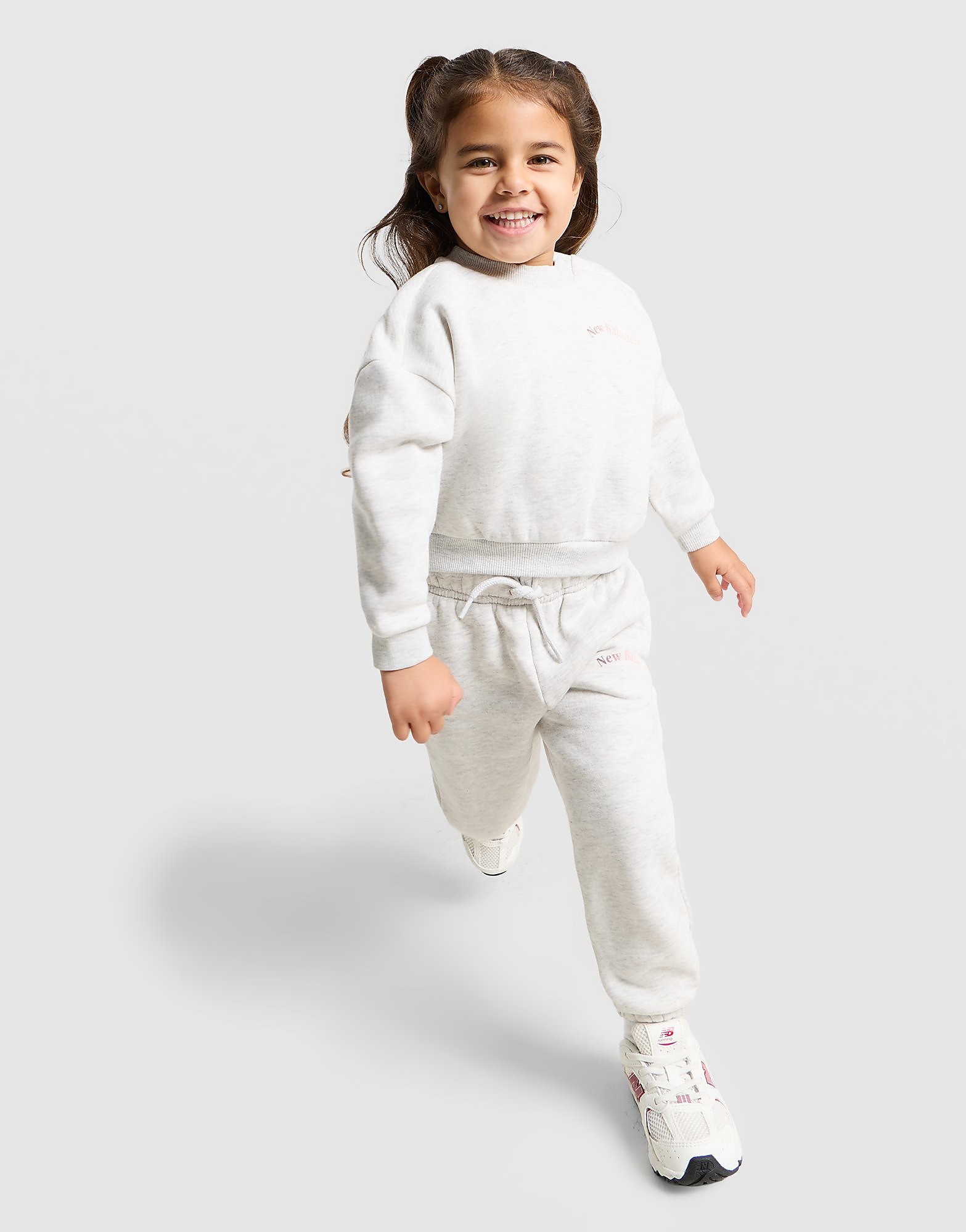 New Balance Girls' Fade Crew Tracksuit Infant - Grijs - Kind, Grijs