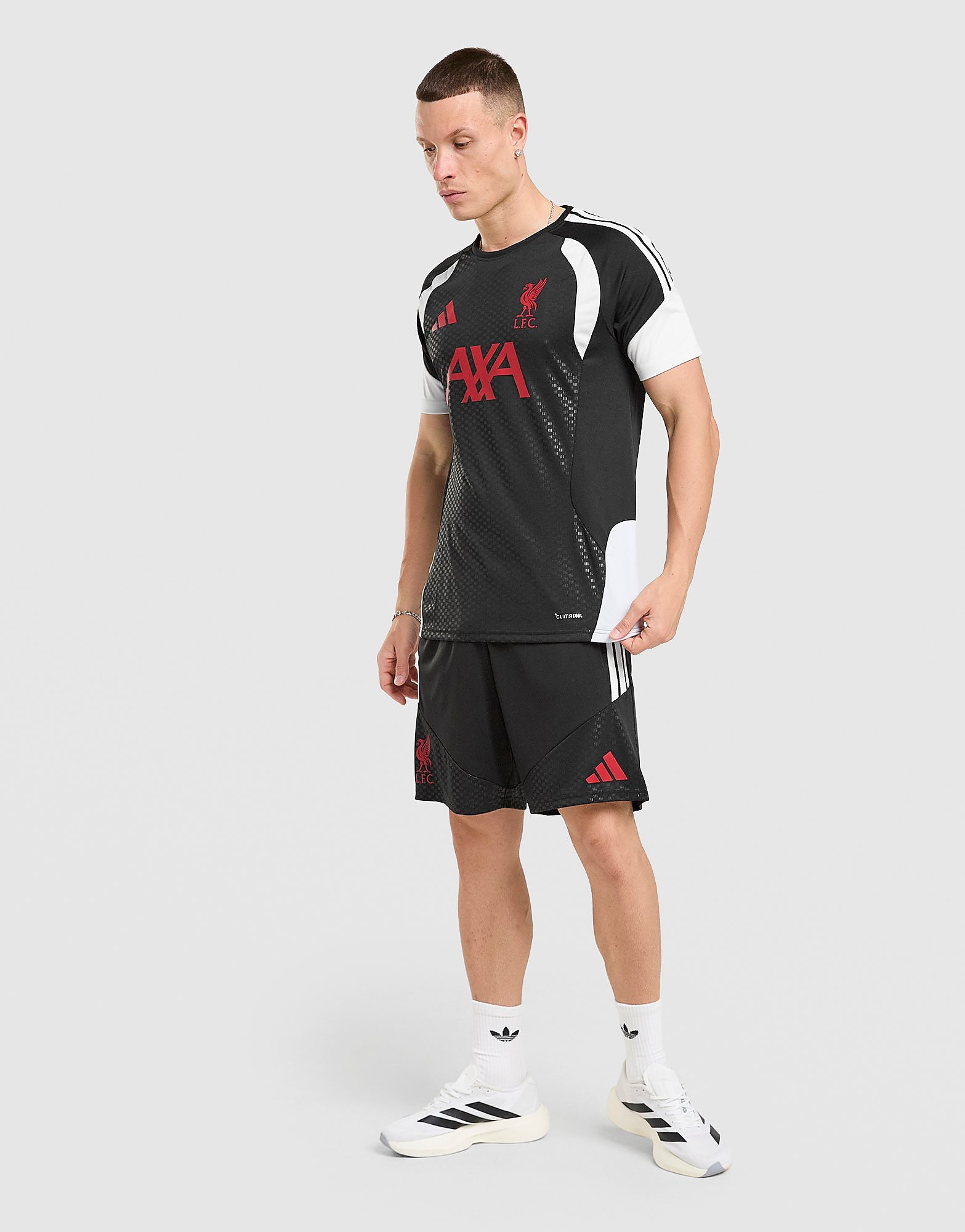 Mens Liverpool FC Tiro 26 Training Shorts - Nero, nero nero Uomo taglia XL