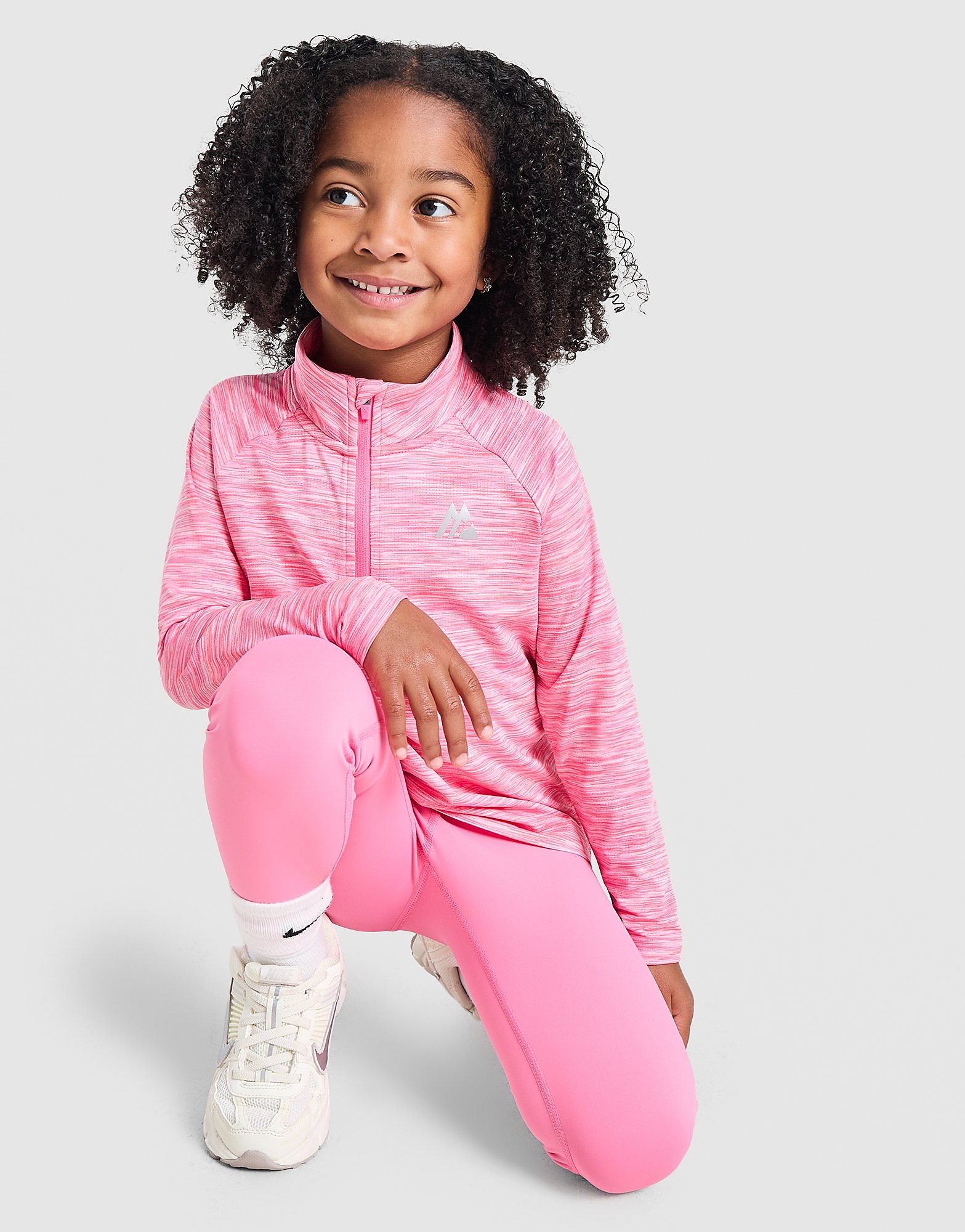 MONTIREX Girls' Trail 1/4 Zip/ Leggins Set Children - Roze - Kind, Roze 2-3Y