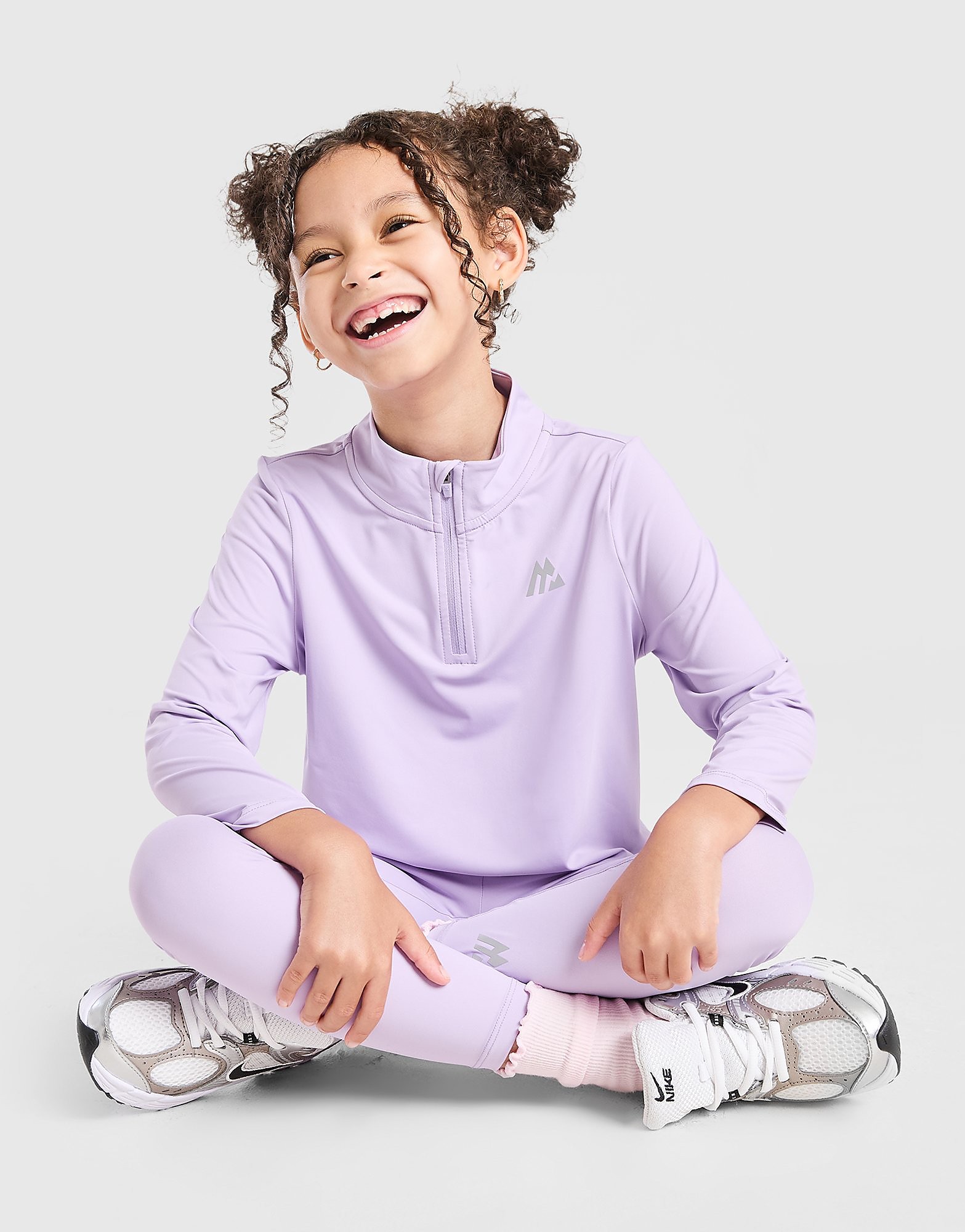 MONTIREX Girls' Bounce 1/4 Zip Top/Leggings Set Children - Paars - Kind, Paars 2-3Y