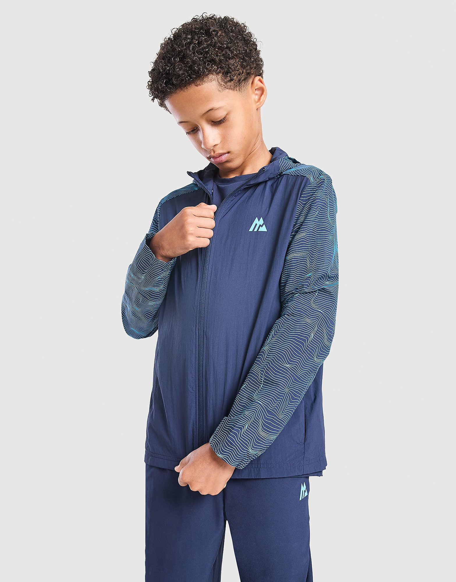 MONTIREX Energy All Over Print Full Zip Jacket Junior - Blauw - Kind, Blauw XS