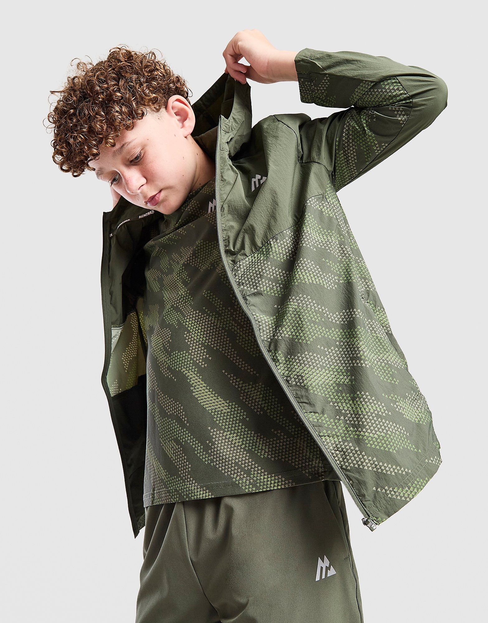 MONTIREX Thera Camo All Over Print Windbreaker Junior - Groen - Kind, Groen XS