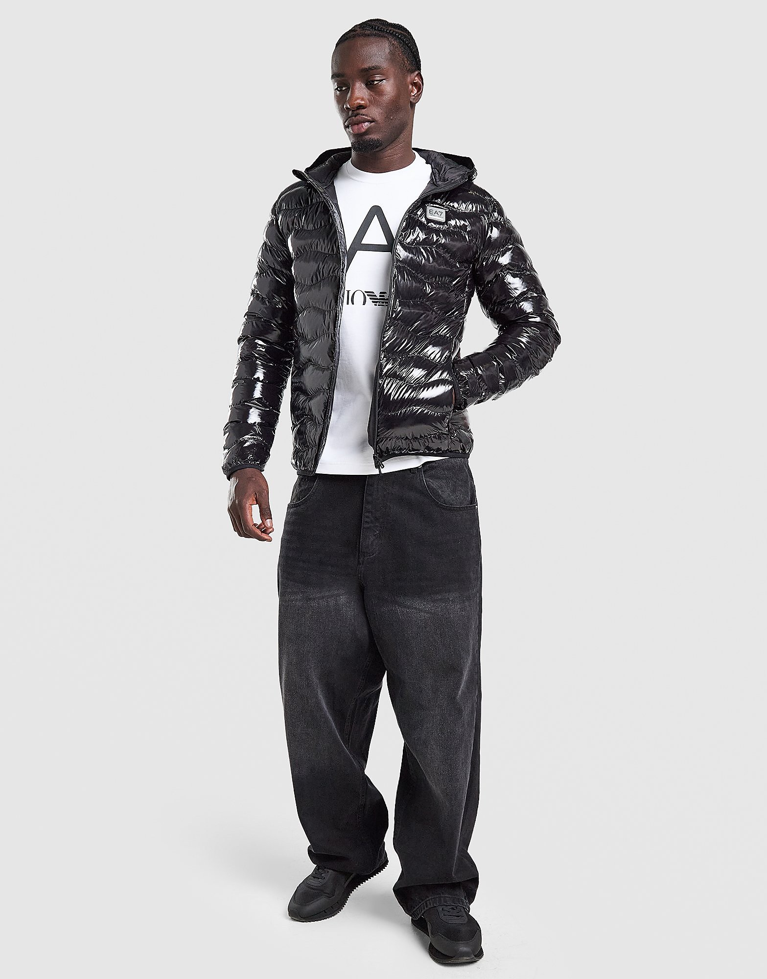 EA7 Emporio Armani Shiny Baffle Jacket - Zwart- Heren, Zwart