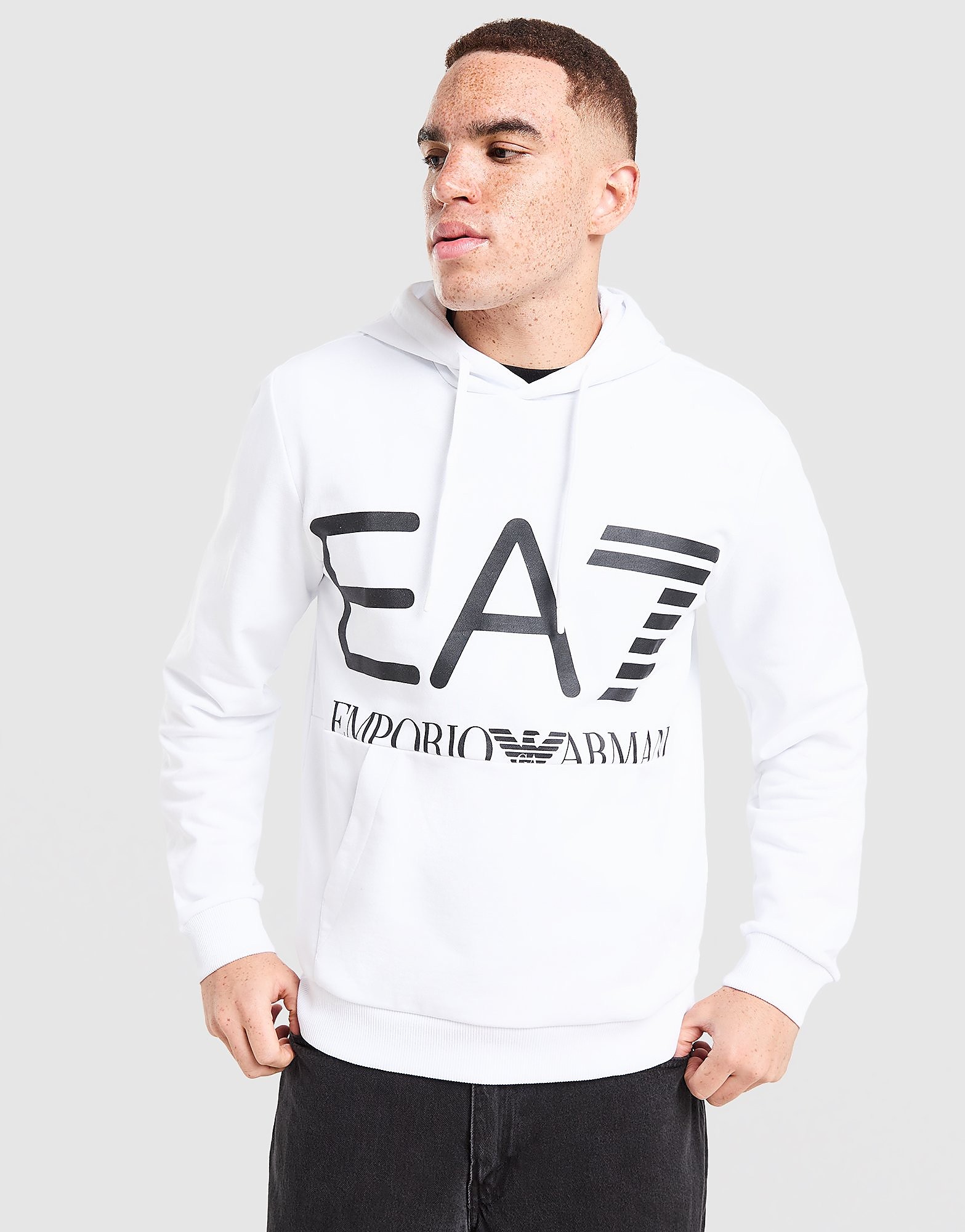 EA7 Emporio Armani Train Logo Hoodie - Wit- Heren, Wit M