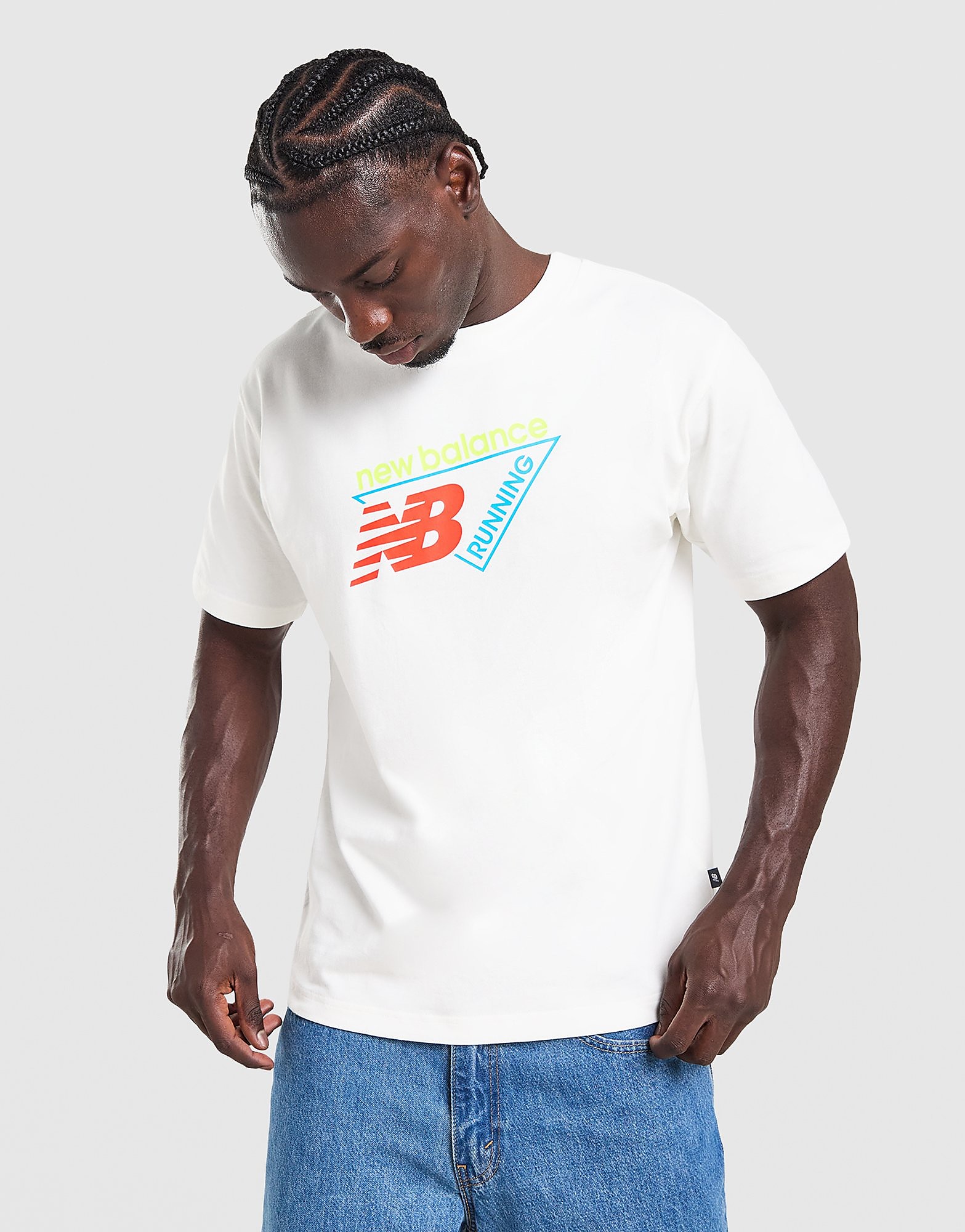New Balance Triangle Logo T-Shirt - Wit- Heren, Wit XXL