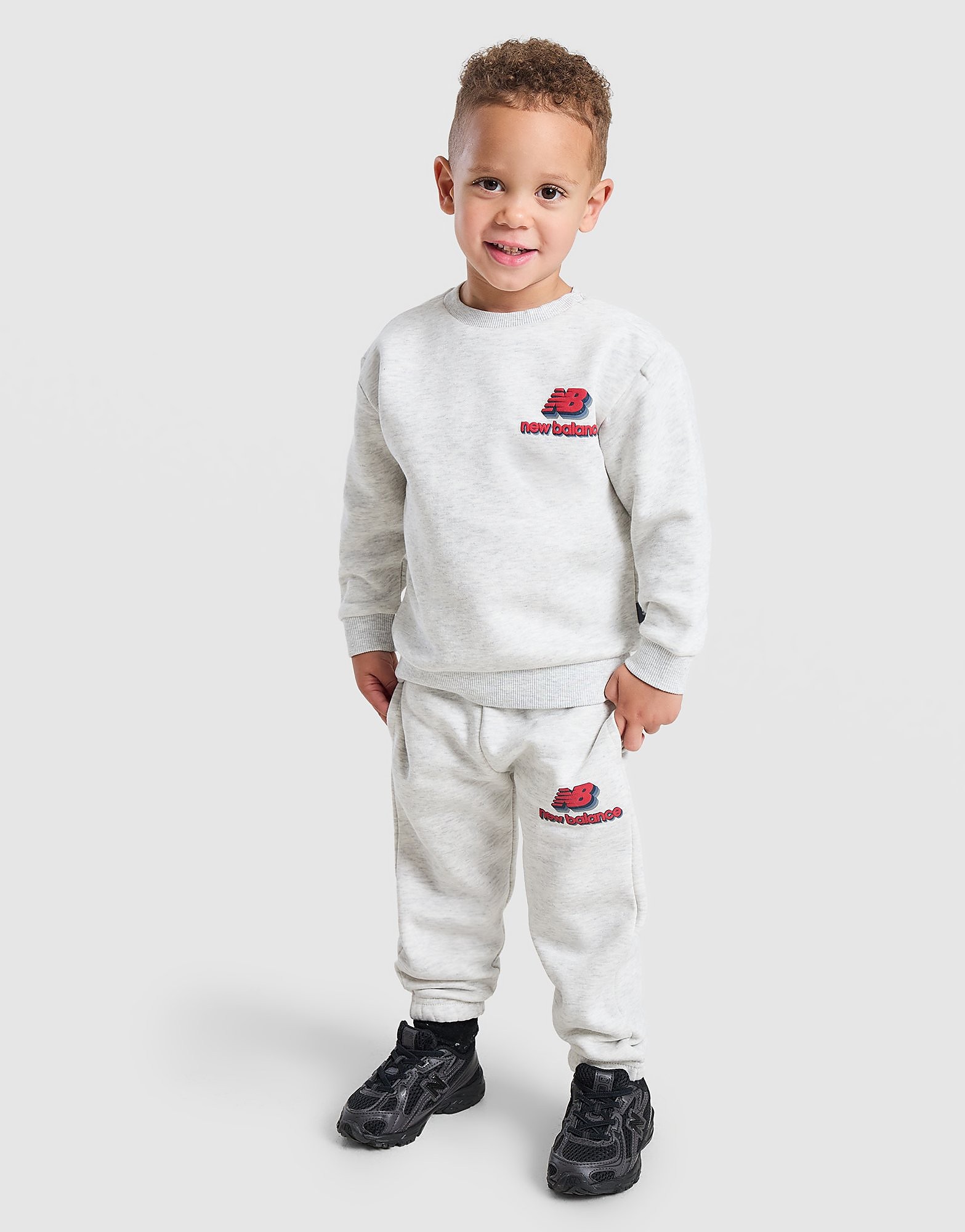 New Balance Stack Bubble Crew Tracksuit Infant - Grijs - Kind, Grijs