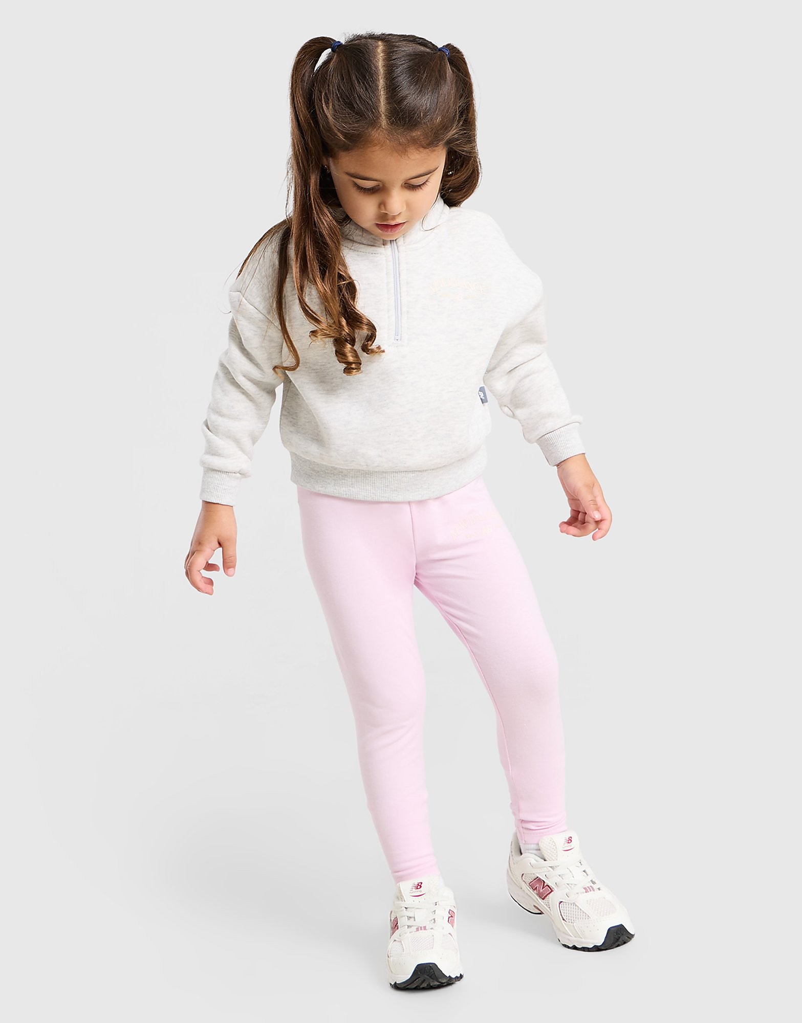 New Balance Girls' Varsity 1/4 Zip/Leggings Set Infant - Grijs - Kind, Grijs