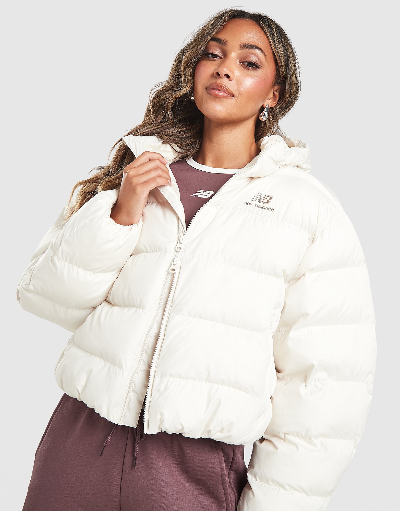 New Balance Boston Puffer Jacket - Wit- Dames, Wit
