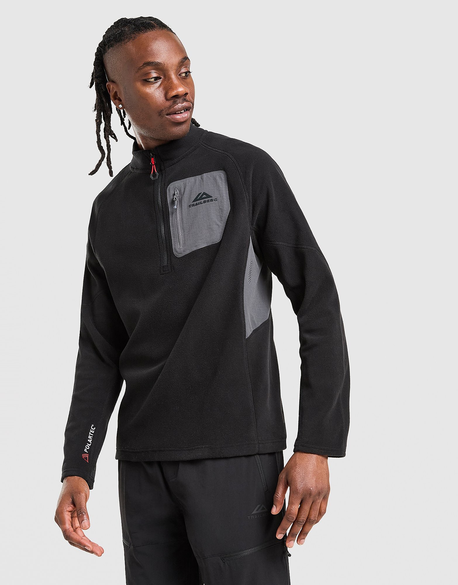 Trailberg Driftmoor 1/4 Zip Top - Zwart- Heren, Zwart