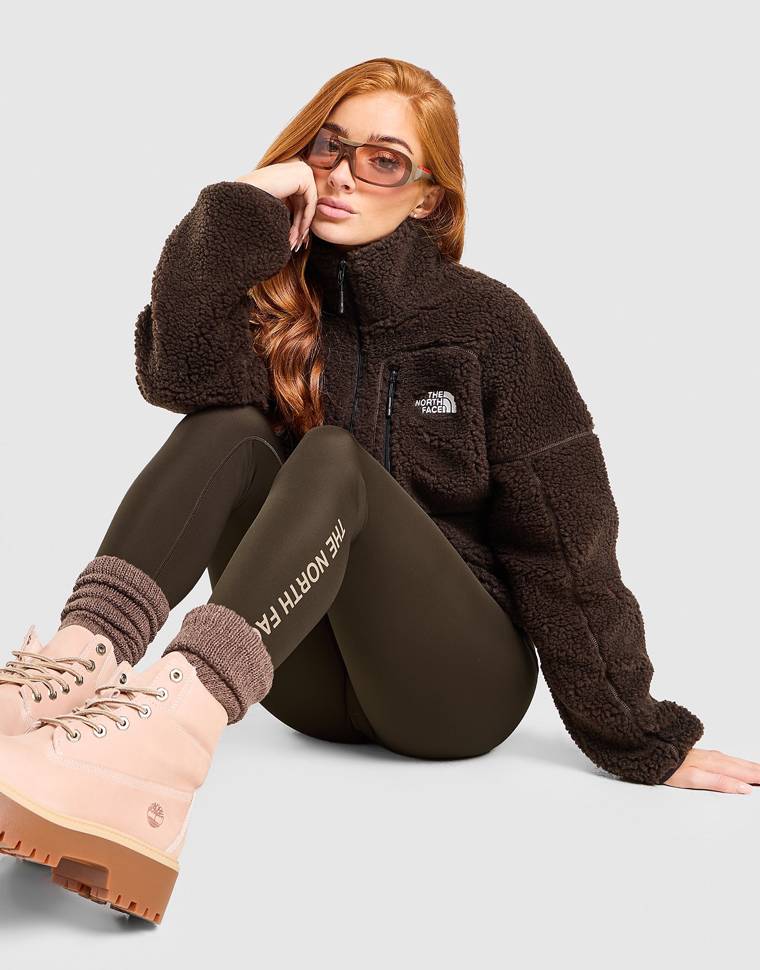 The North Face Hangita High Pile Full Zip Sweatshirt Bruin- Dames Bruin