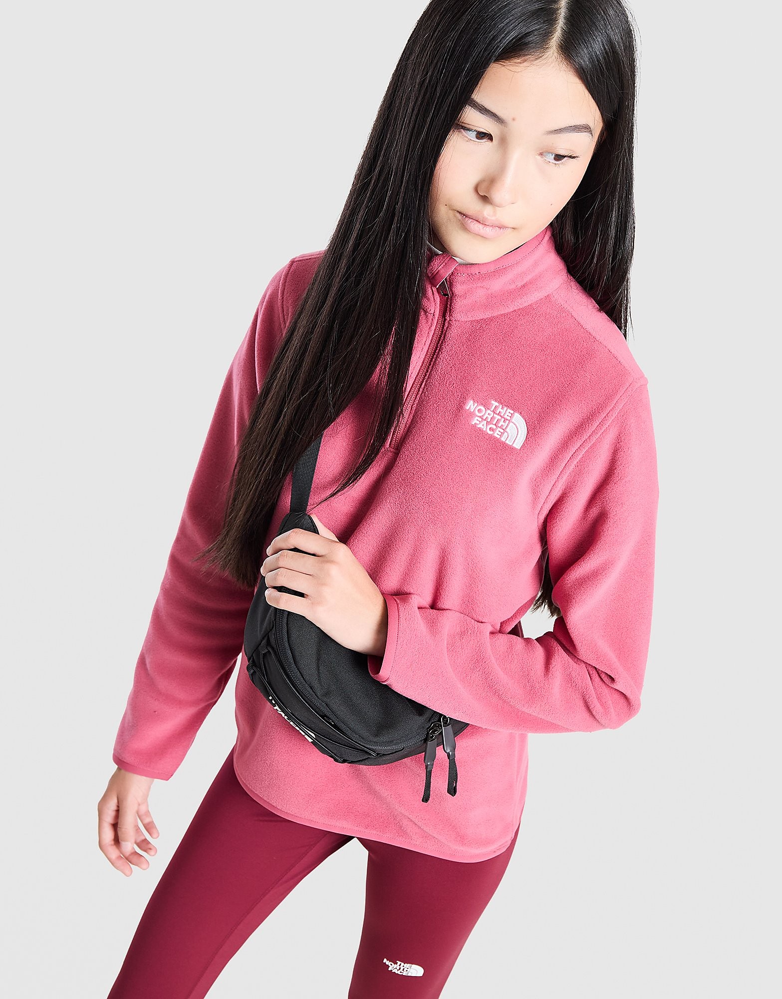 The North Face Girls' Glacier 1/4 Zip Top Junior - Roze - Kind, Roze