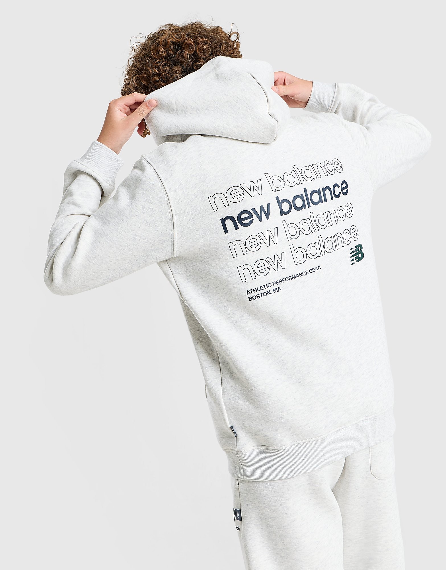 New Balance Stack Back Logo Hoodie Junior Grijs Kind Grijs