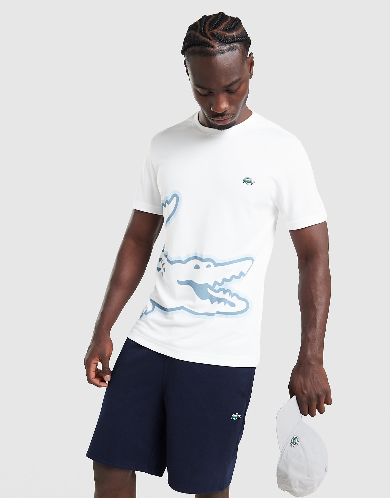 Lacoste Large Croc T-Shirt - Wit- Heren, Wit